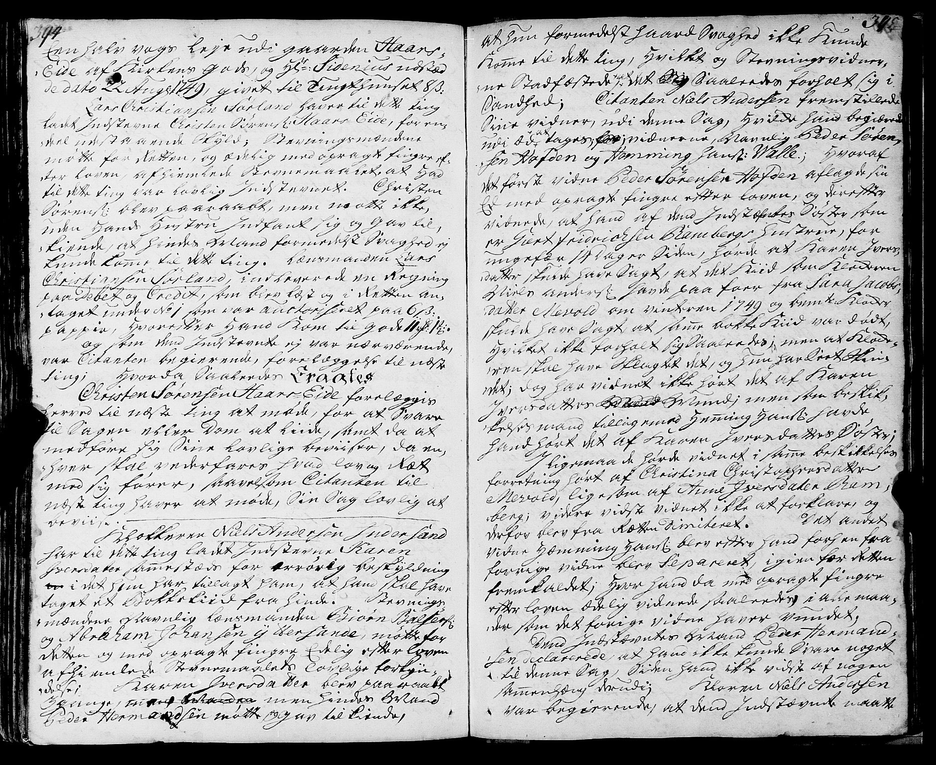 Lofoten sorenskriveri, SAT/A-0017/1/1/1A/L0005: Tingbok, 1739-1752, p. 394-395