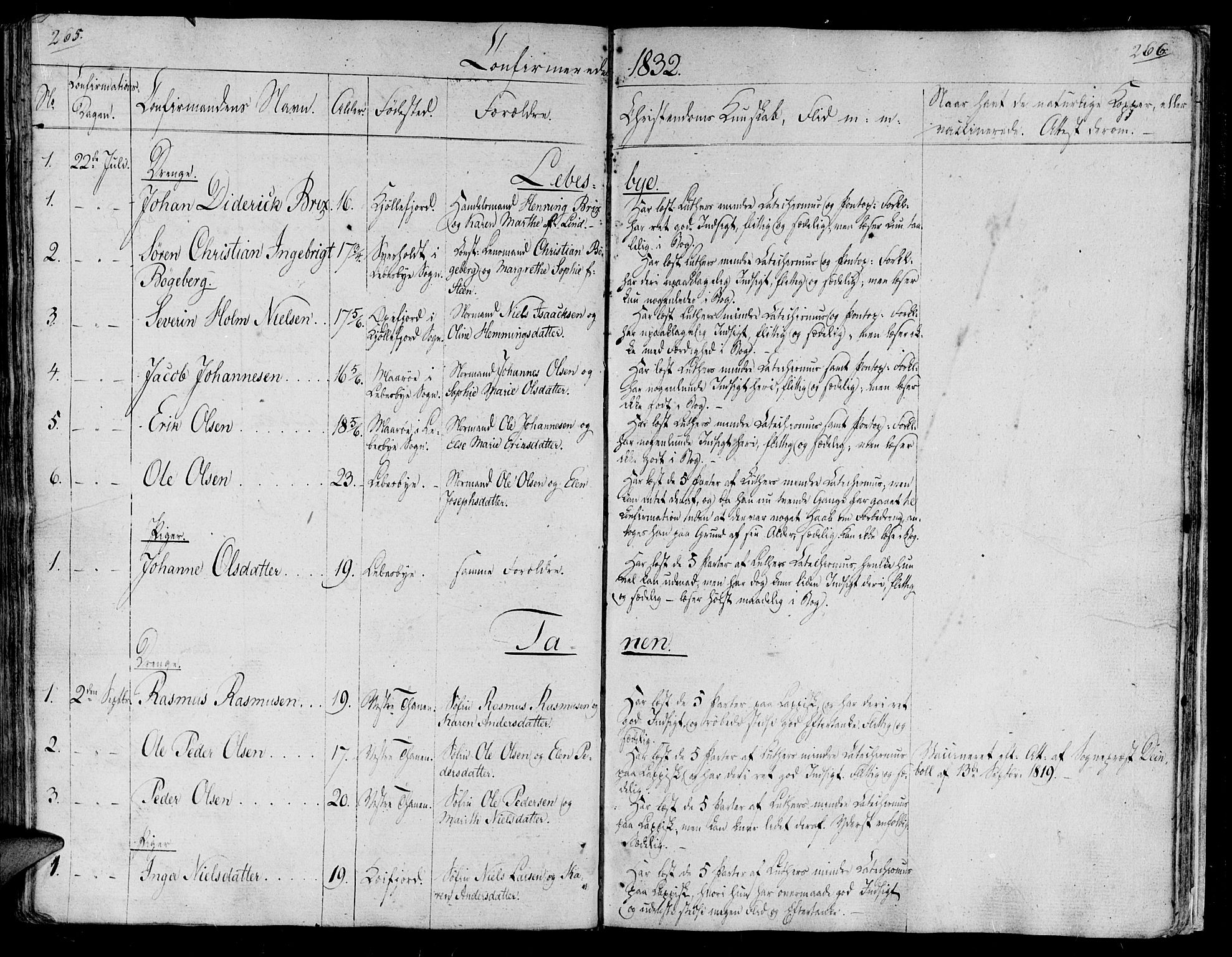 Lebesby sokneprestkontor, SATØ/S-1353/H/Ha/L0002kirke: Parish register (official) no. 2, 1816-1833, p. 265-266