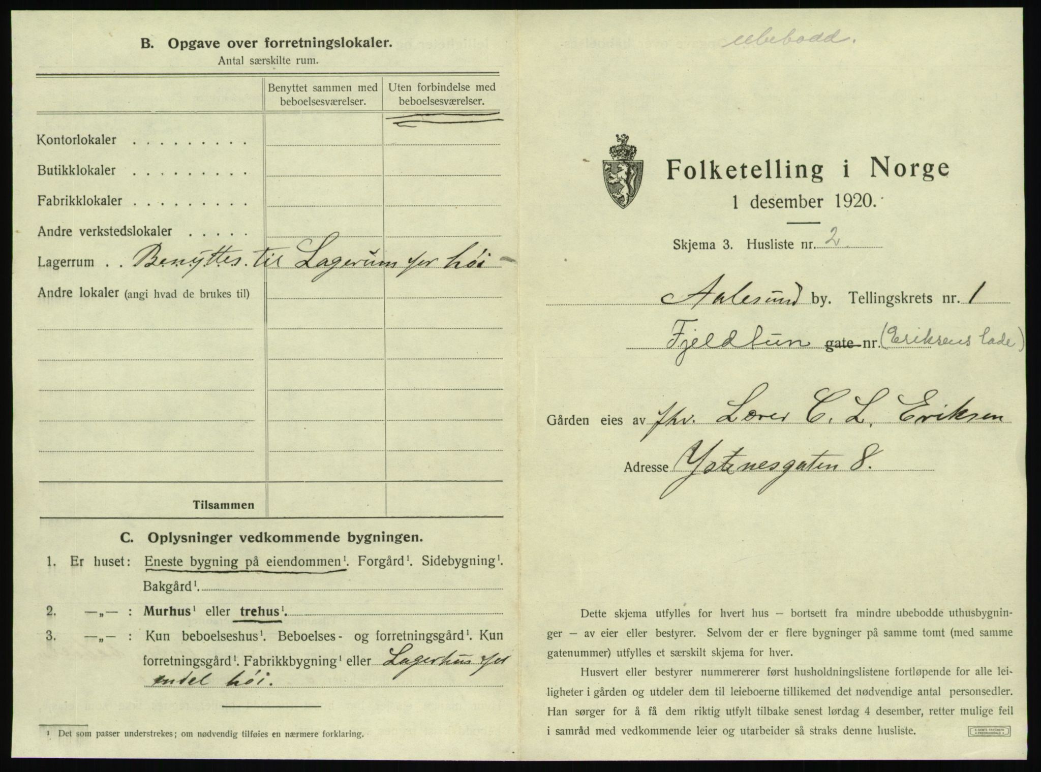 SAT, 1920 census for Ålesund, 1920, p. 84