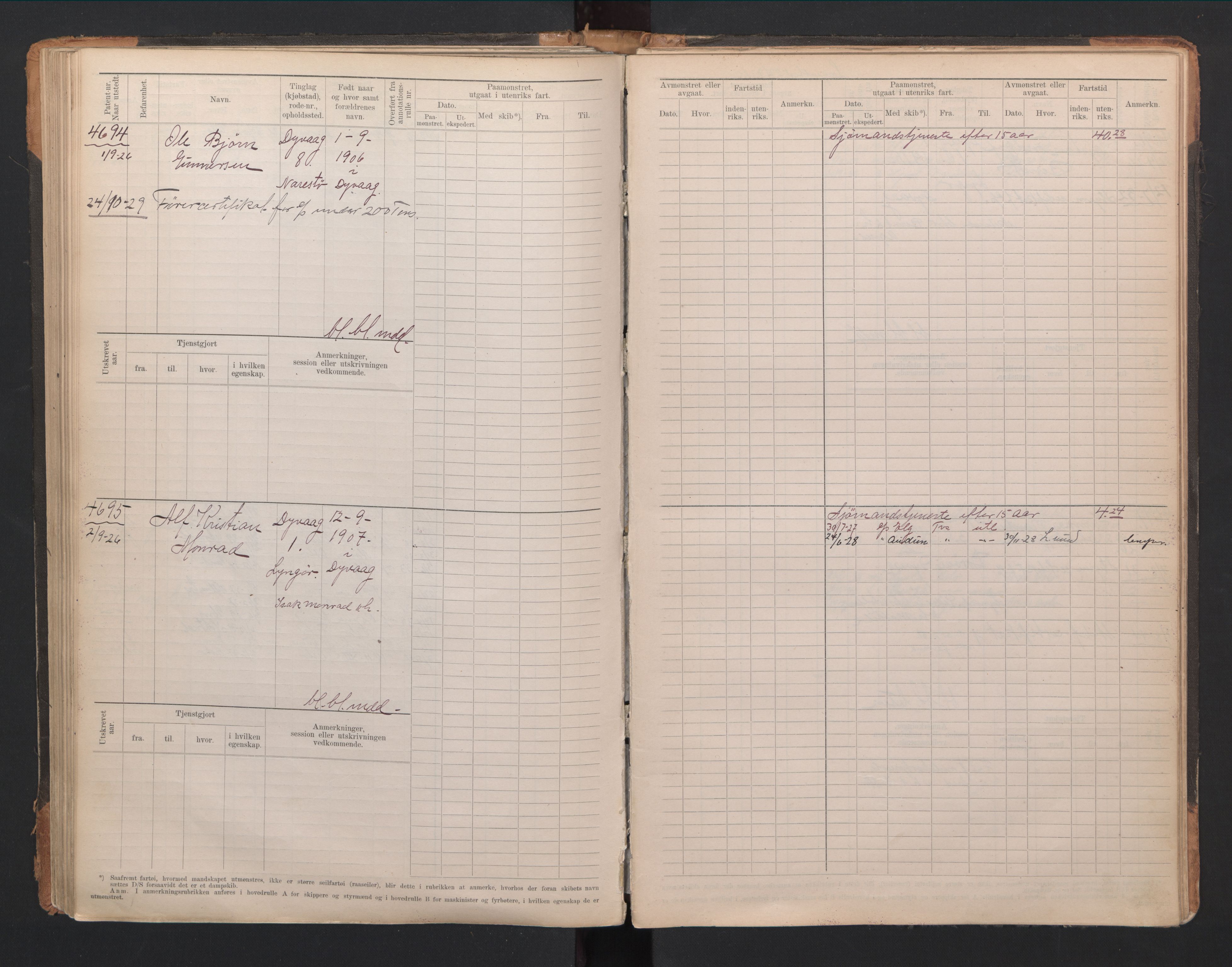 Tvedestrand mønstringskrets, AV/SAK-2031-0011/F/Fb/L0021: Hovedrulle A nr 4410-4797, U-37, 1918-1930, p. 153