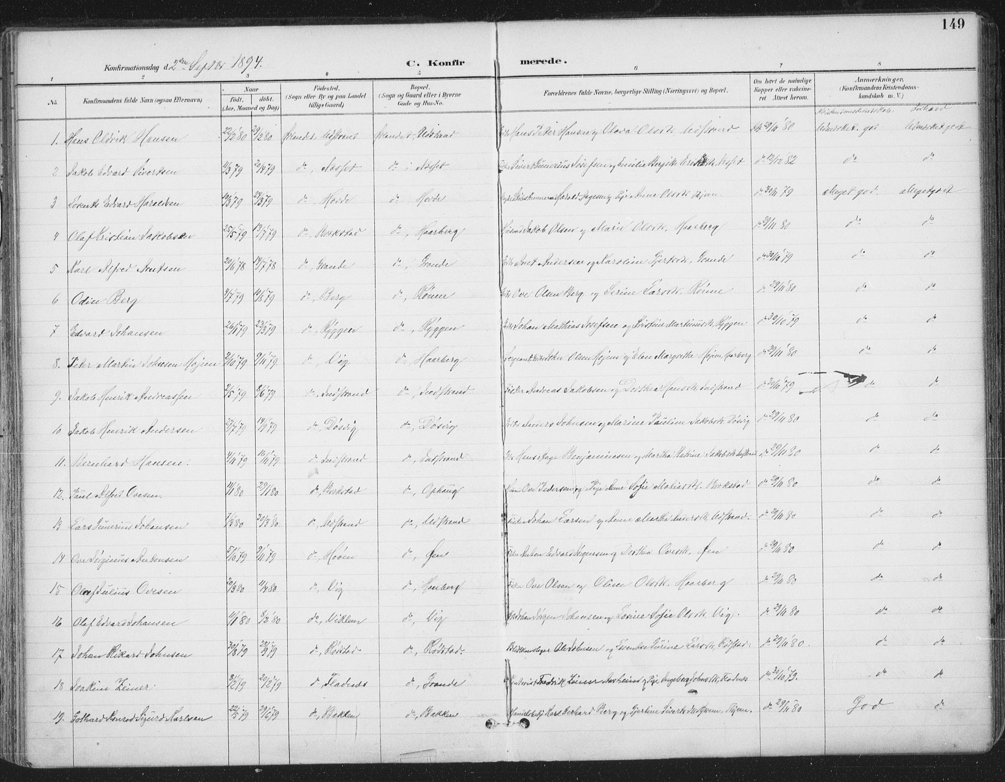 Ministerialprotokoller, klokkerbøker og fødselsregistre - Sør-Trøndelag, SAT/A-1456/659/L0743: Parish register (official) no. 659A13, 1893-1910, p. 149