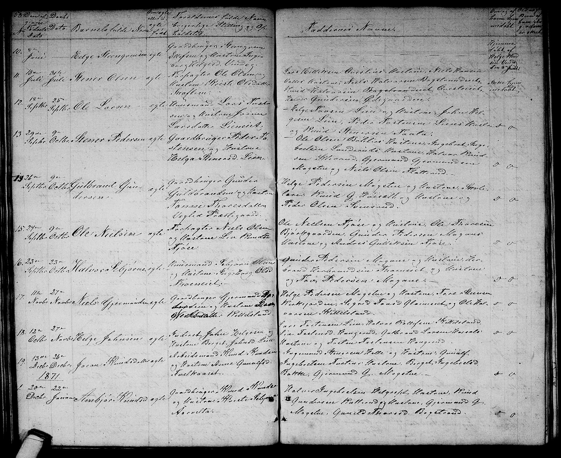 Rollag kirkebøker, SAKO/A-240/G/Gb/L0001: Parish register (copy) no. II 1, 1836-1877, p. 58