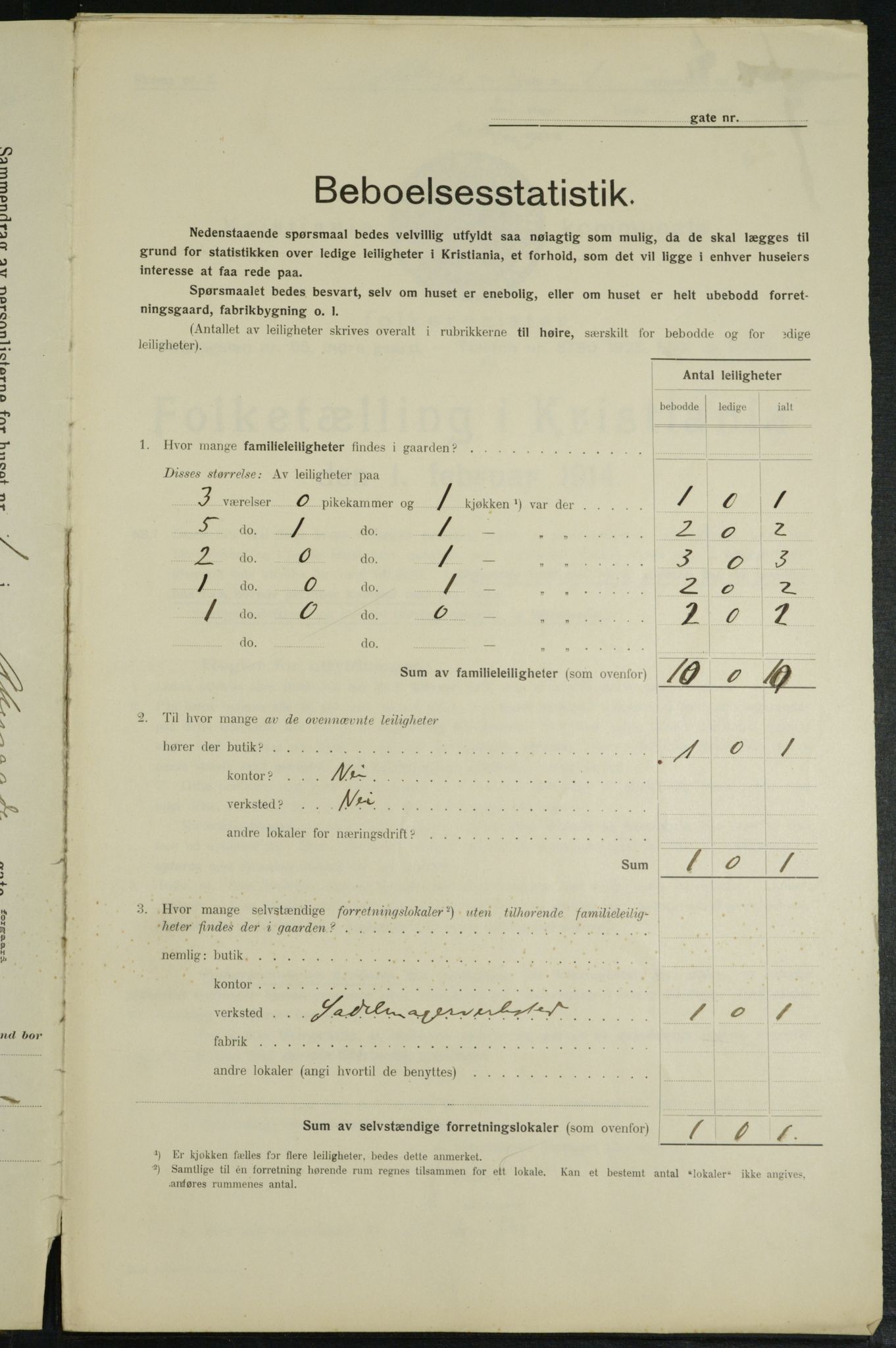 OBA, Municipal Census 1914 for Kristiania, 1914, p. 313