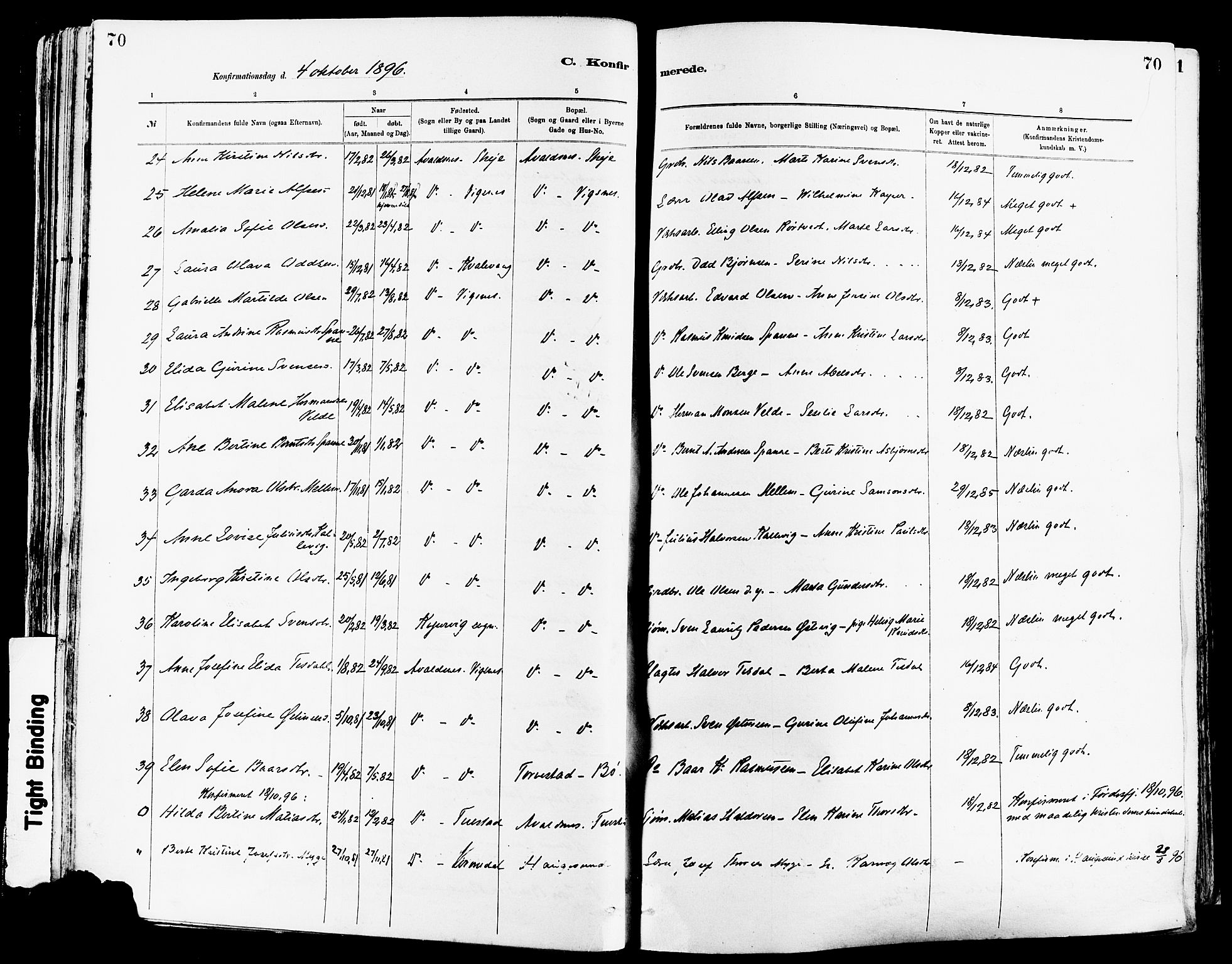 Avaldsnes sokneprestkontor, AV/SAST-A -101851/H/Ha/Haa/L0015: Parish register (official) no. A 15, 1880-1906, p. 70