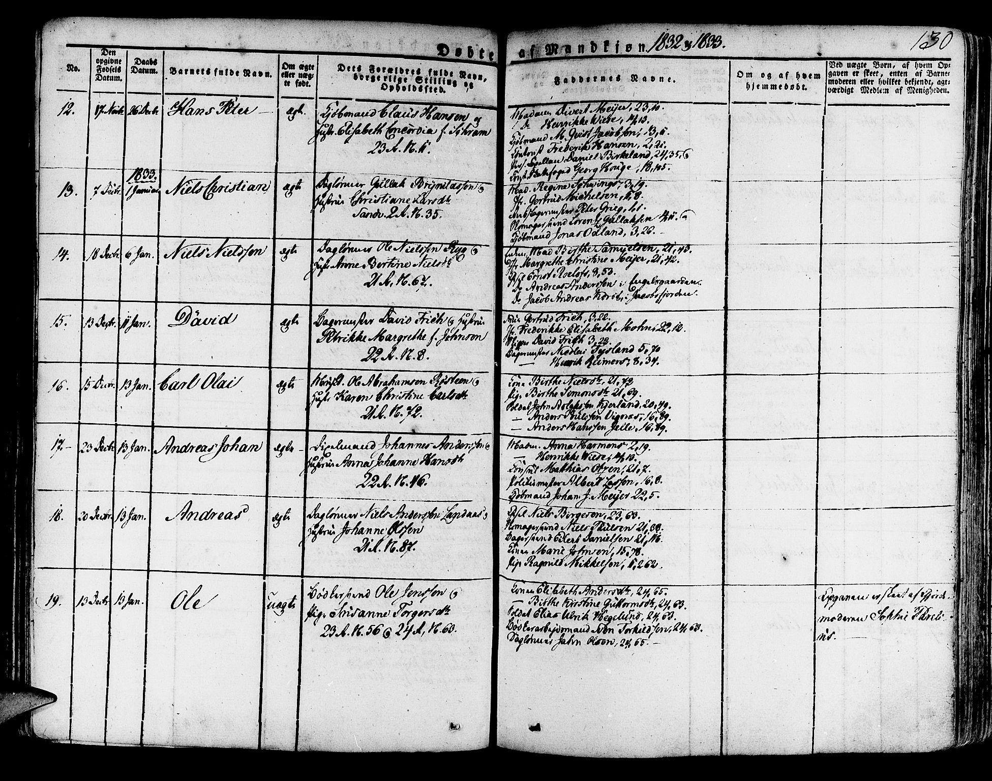 Korskirken sokneprestembete, AV/SAB-A-76101/H/Haa/L0014: Parish register (official) no. A 14, 1823-1835, p. 130