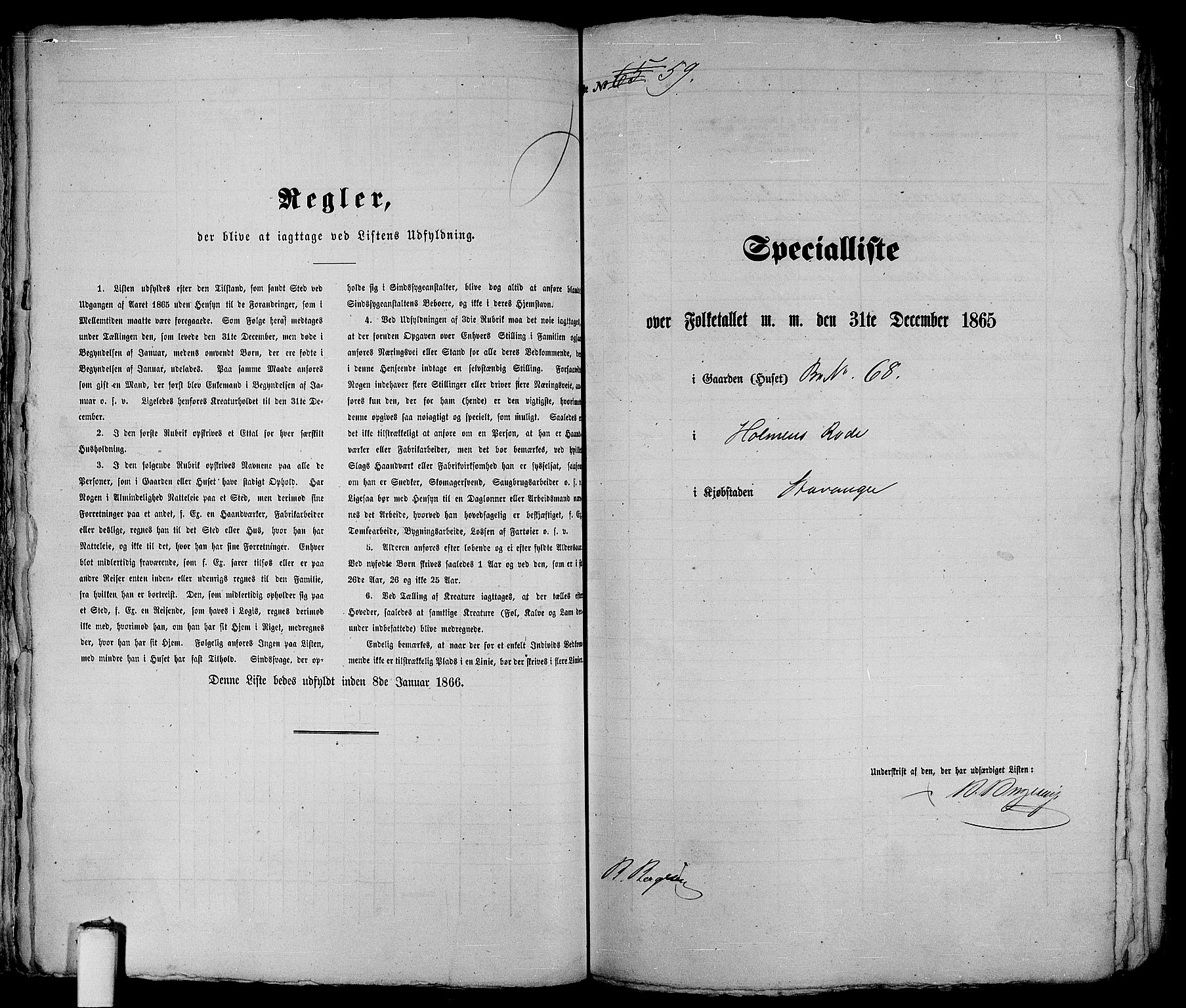 RA, 1865 census for Stavanger, 1865, p. 140