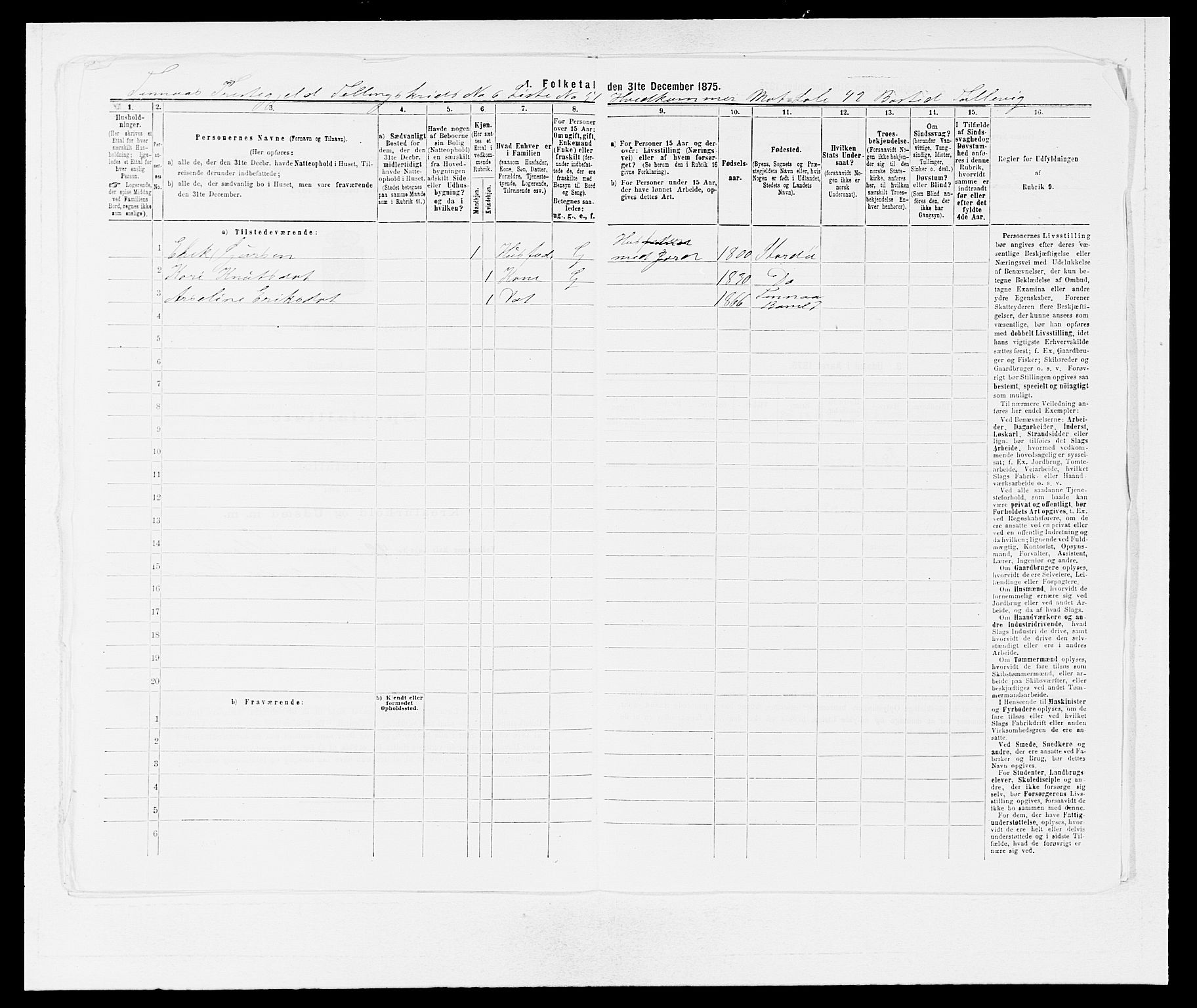 SAB, 1875 census for 1218P Finnås, 1875, p. 783