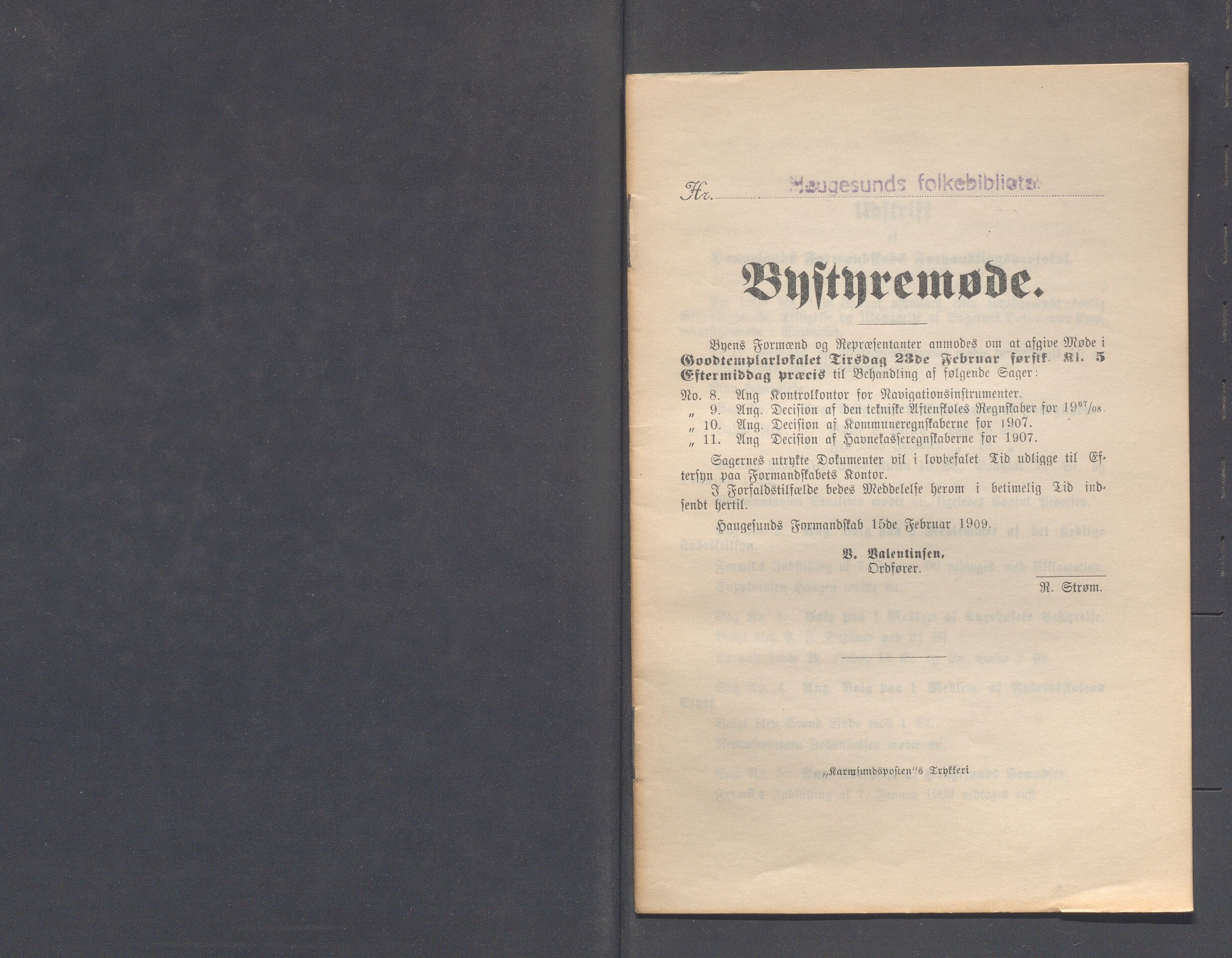 Haugesund kommune - Formannskapet og Bystyret, IKAR/A-740/A/Abb/L0002: Bystyreforhandlinger, 1908-1917, p. 208