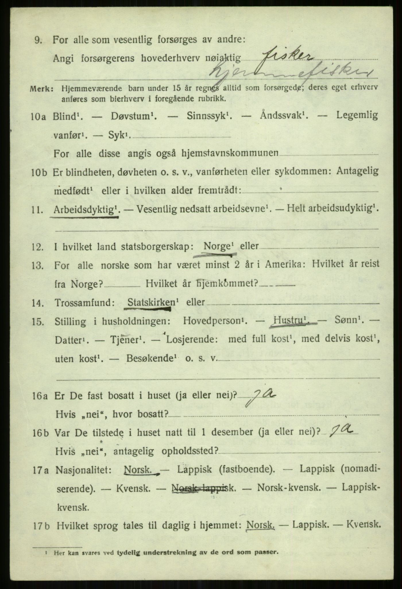 SATØ, 1920 census for Karlsøy, 1920, p. 5104