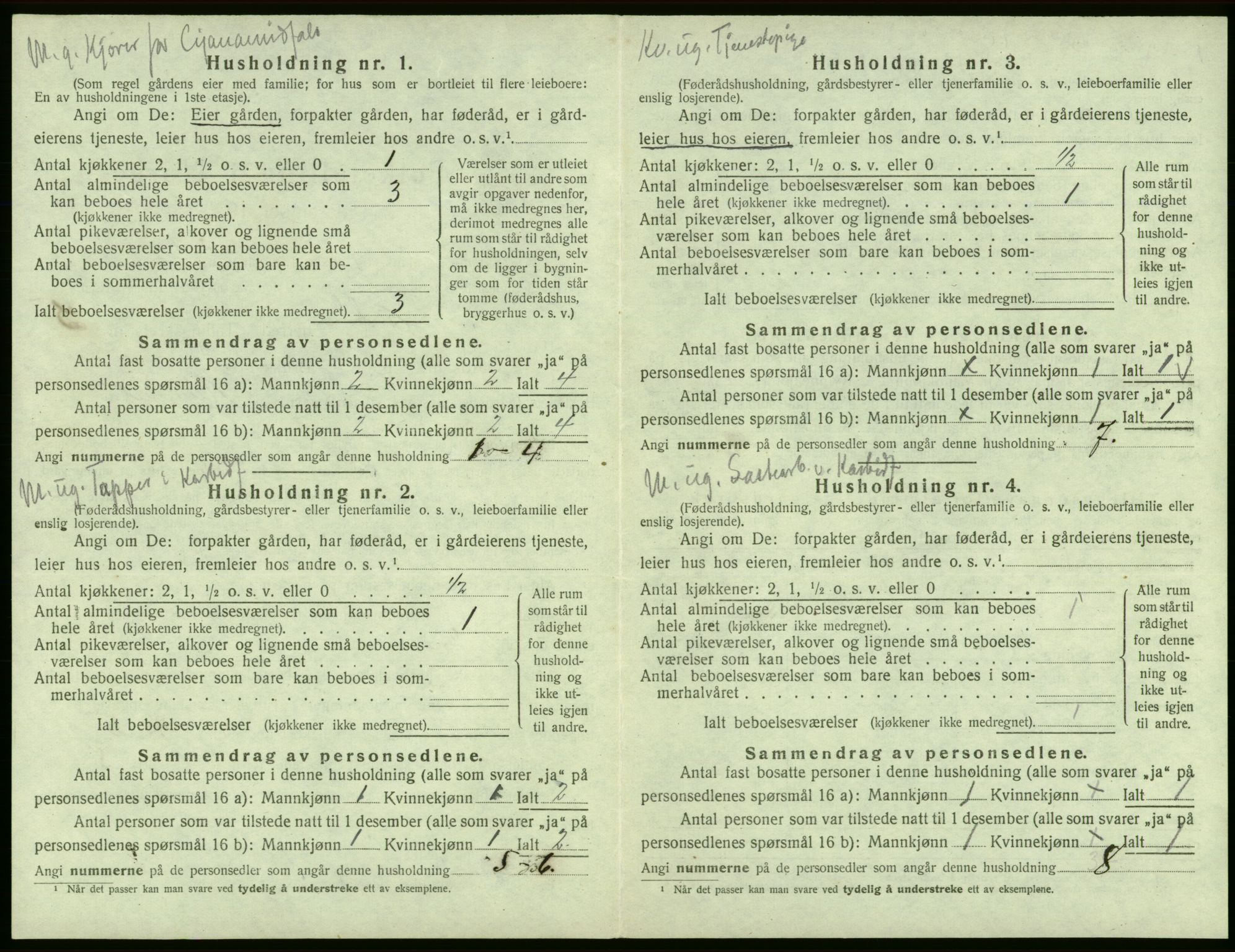 SAB, 1920 census for Odda, 1920, p. 364