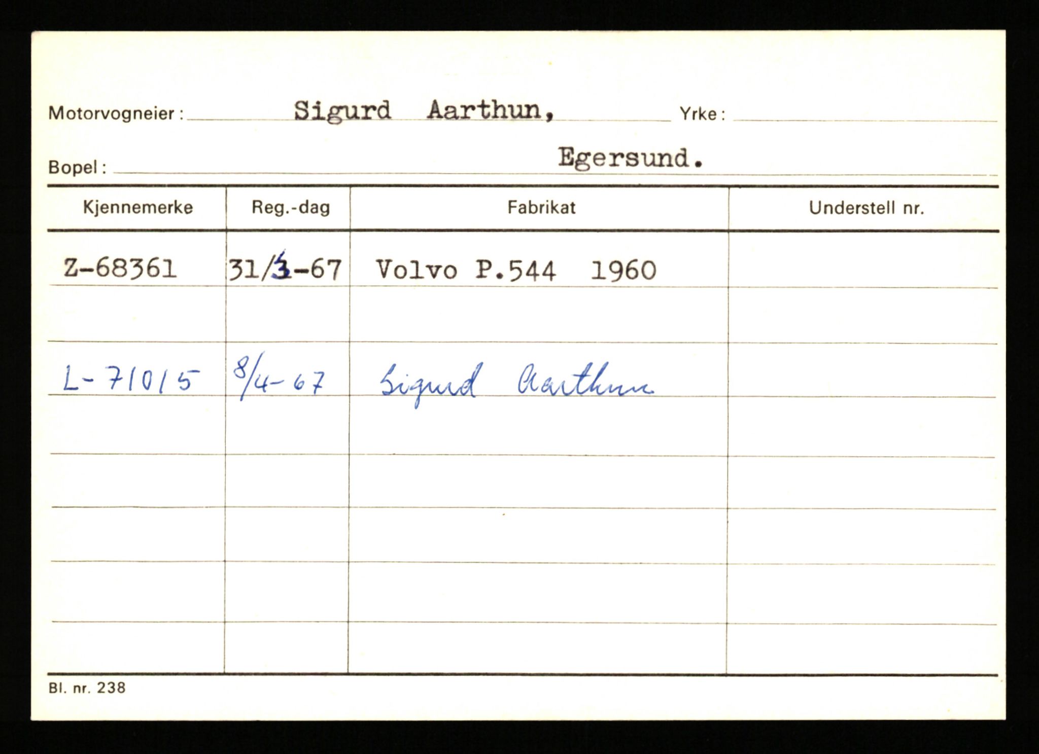 Stavanger trafikkstasjon, AV/SAST-A-101942/0/G/L0008: Registreringsnummer: 67519 - 84533, 1930-1971, p. 75