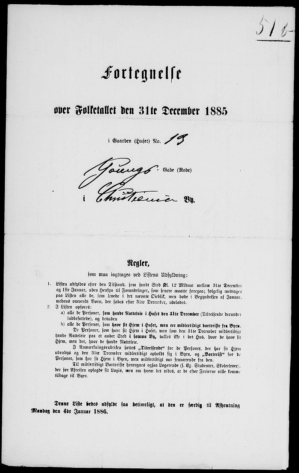 RA, 1885 census for 0301 Kristiania, 1885, p. 5741