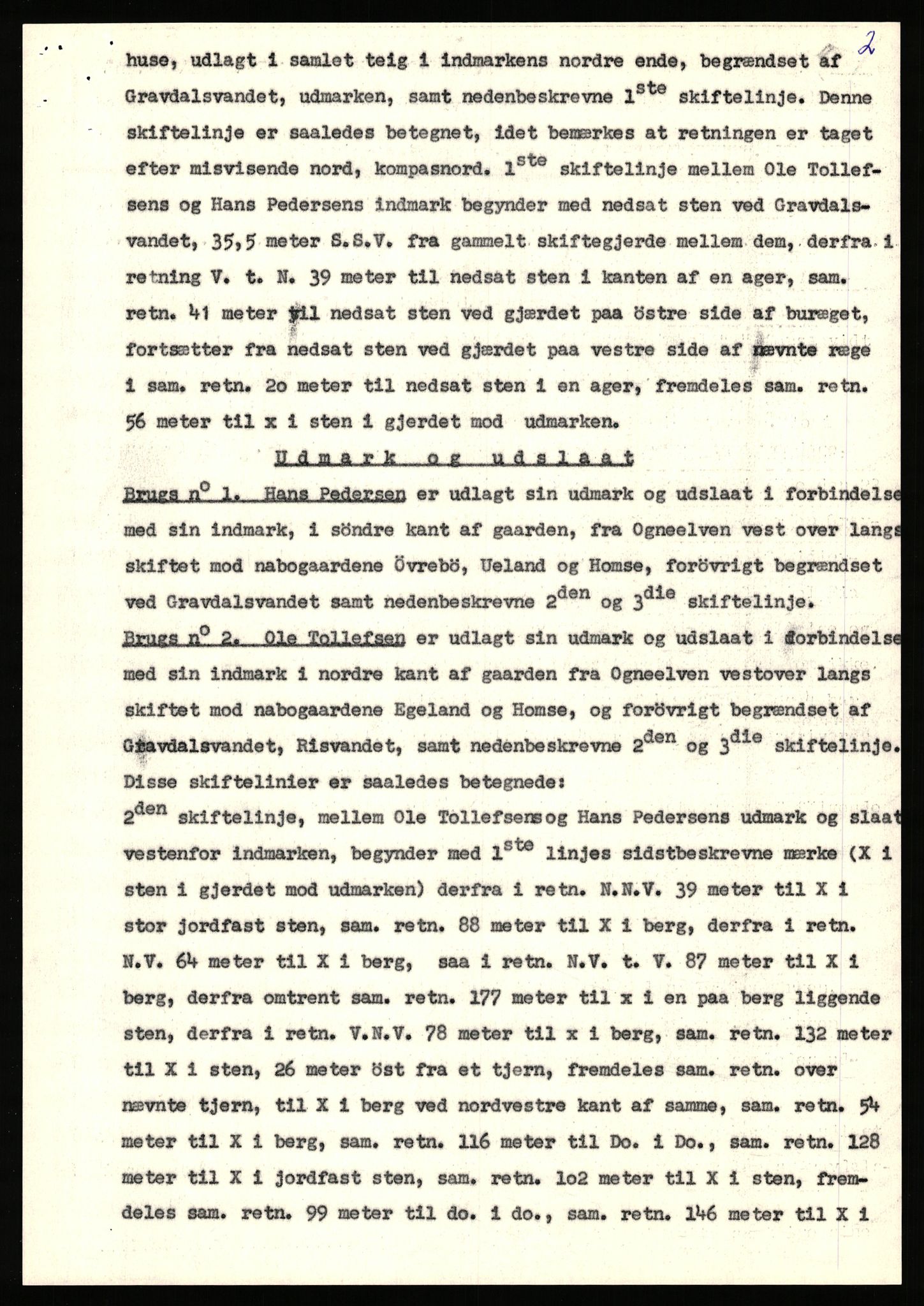 Statsarkivet i Stavanger, AV/SAST-A-101971/03/Y/Yj/L0027: Avskrifter sortert etter gårdsnavn: Gravdal - Grøtteland, 1750-1930, p. 10