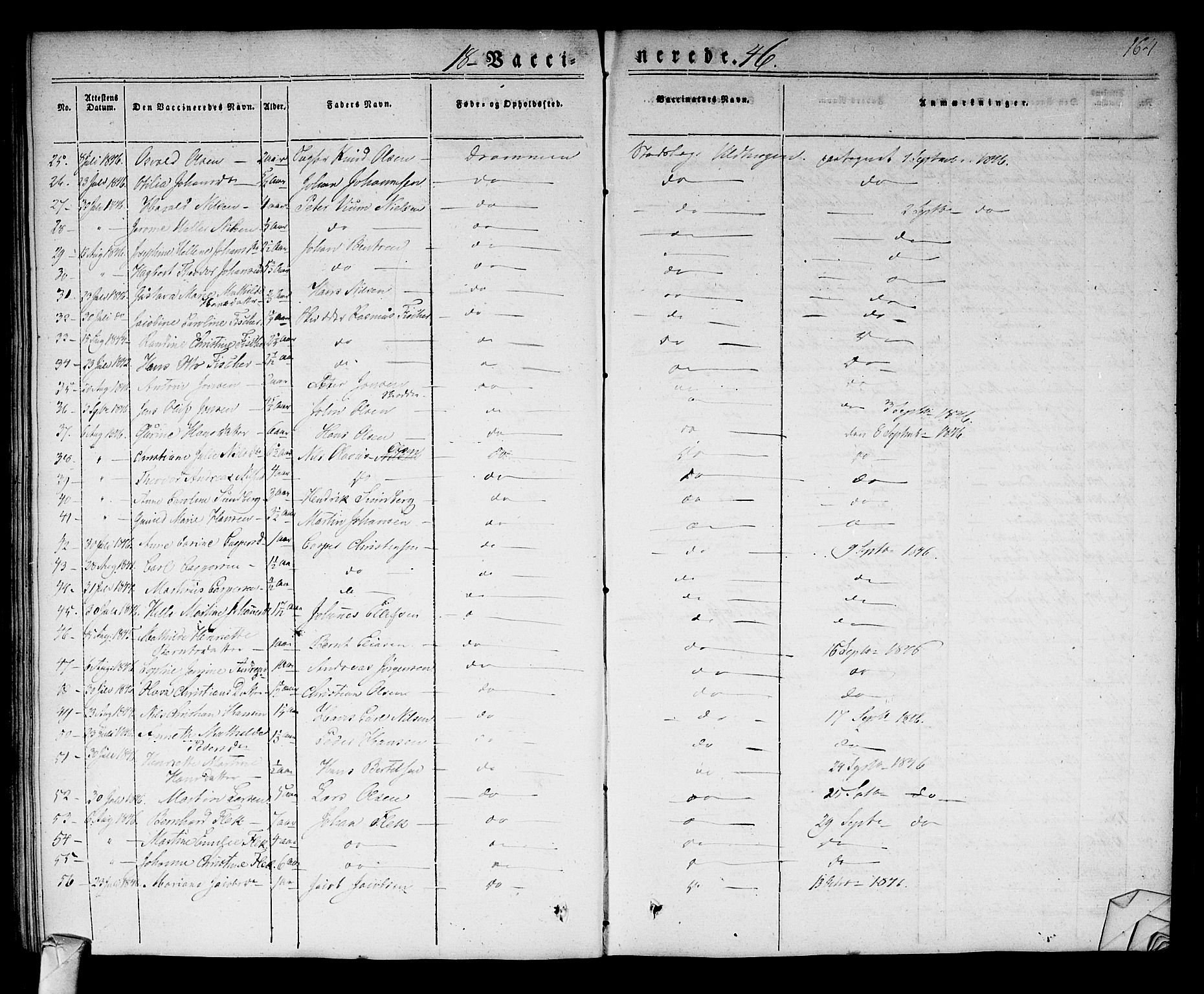 Strømsø kirkebøker, AV/SAKO-A-246/F/Fa/L0013: Parish register (official) no. I 13, 1830-1847, p. 164