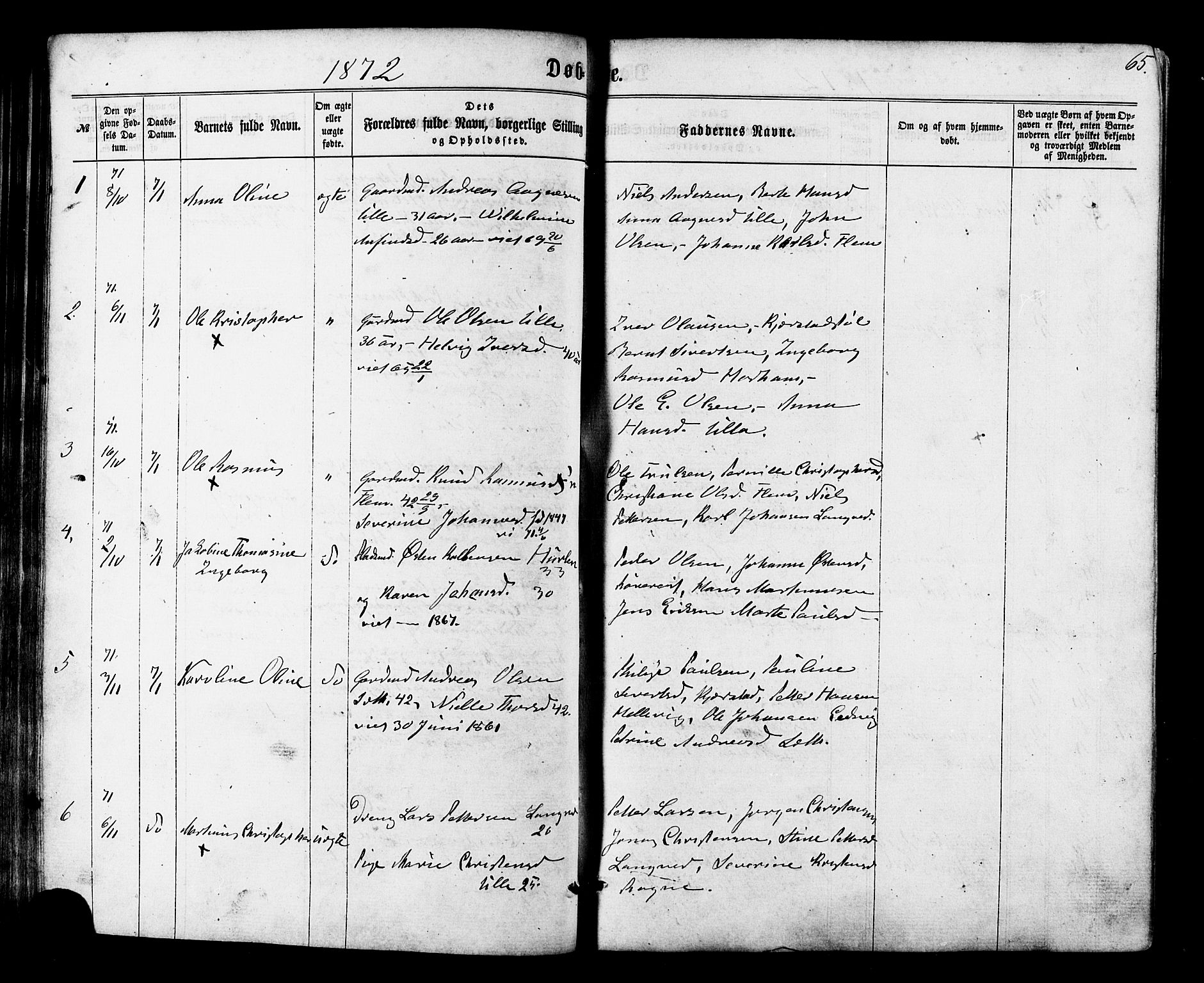 Ministerialprotokoller, klokkerbøker og fødselsregistre - Møre og Romsdal, AV/SAT-A-1454/536/L0498: Parish register (official) no. 536A07, 1862-1875, p. 65