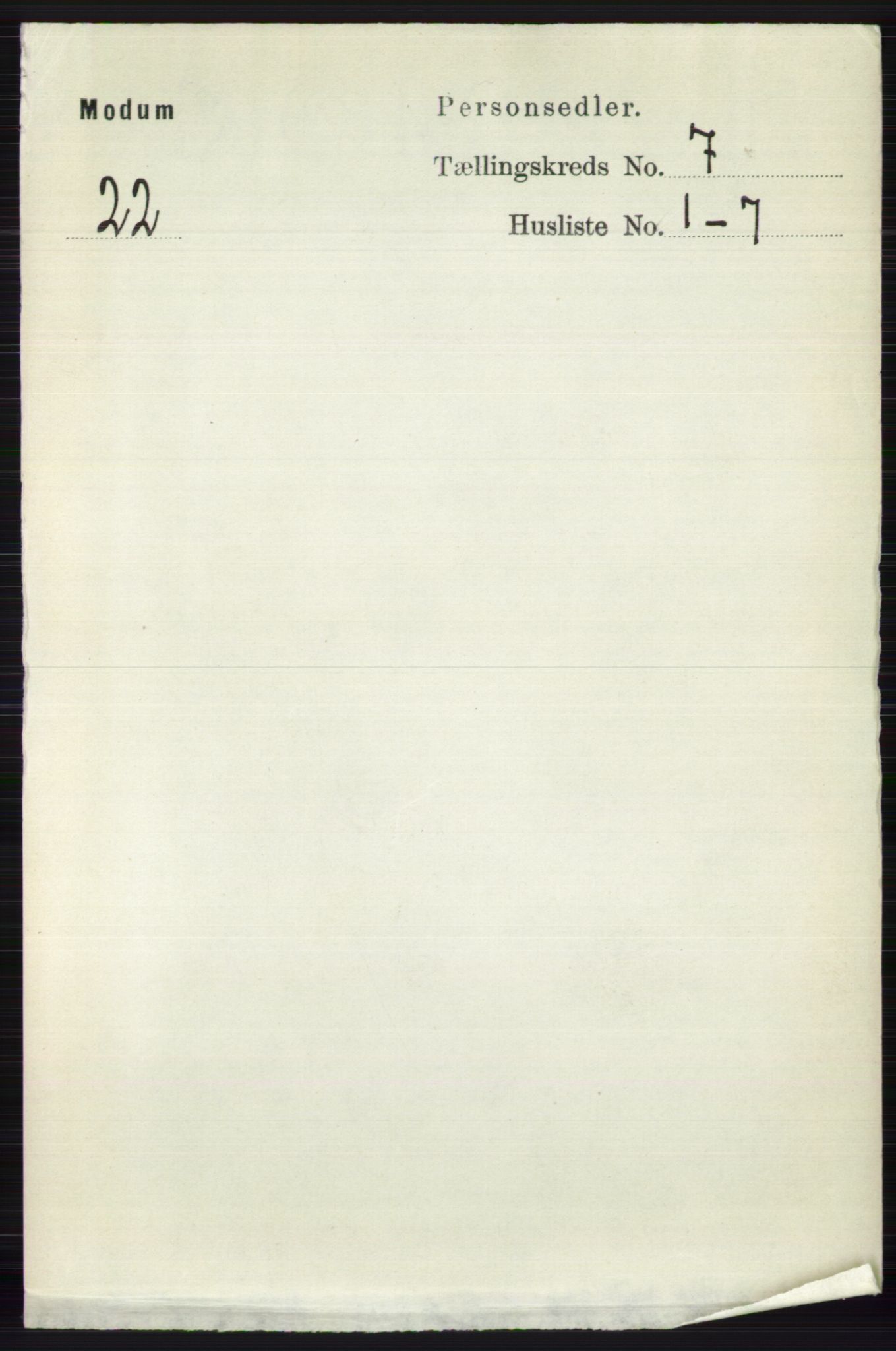 RA, 1891 census for 0623 Modum, 1891, p. 2726