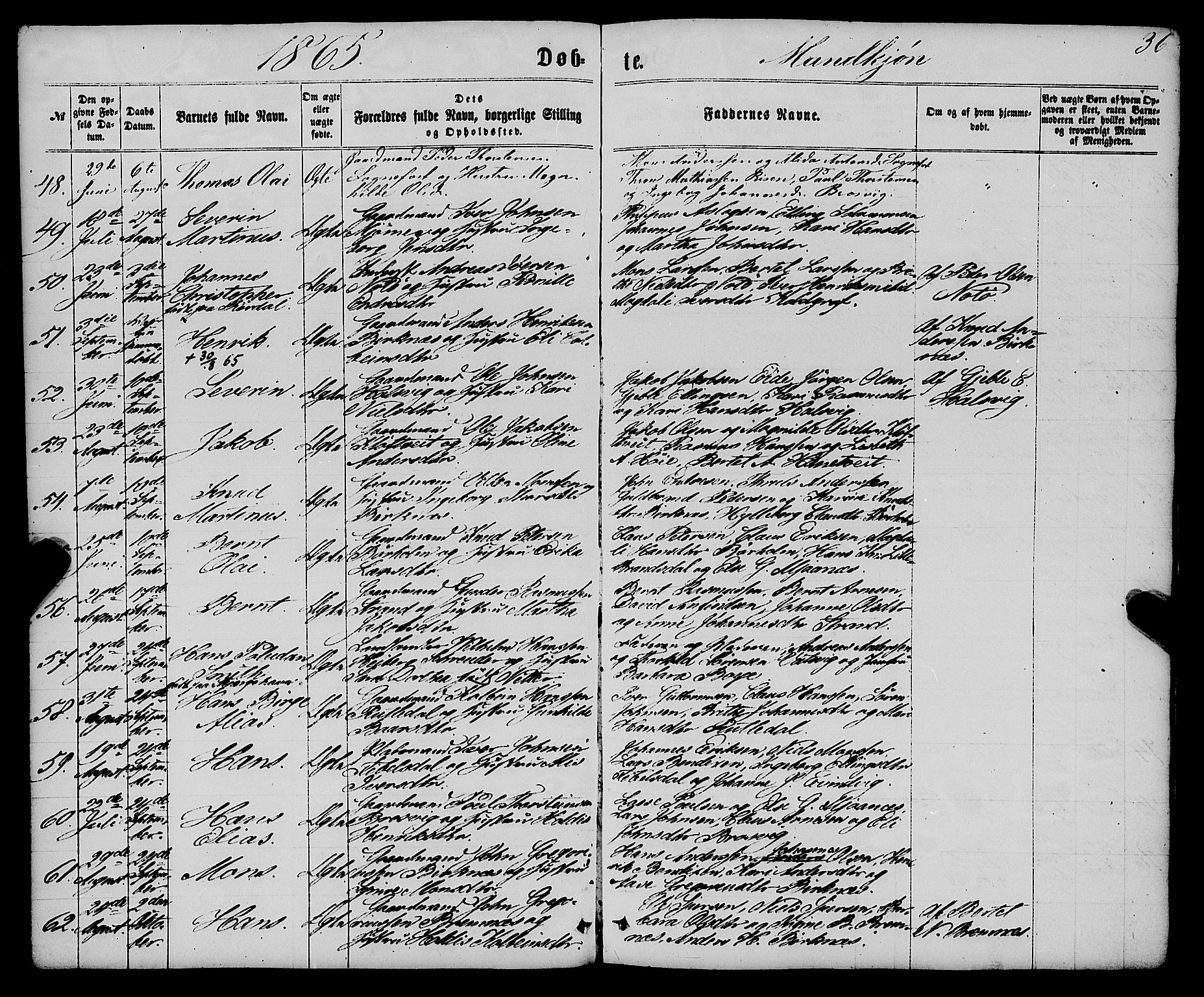 Gulen sokneprestembete, AV/SAB-A-80201/H/Haa/Haaa/L0022: Parish register (official) no. A 22, 1859-1869, p. 36