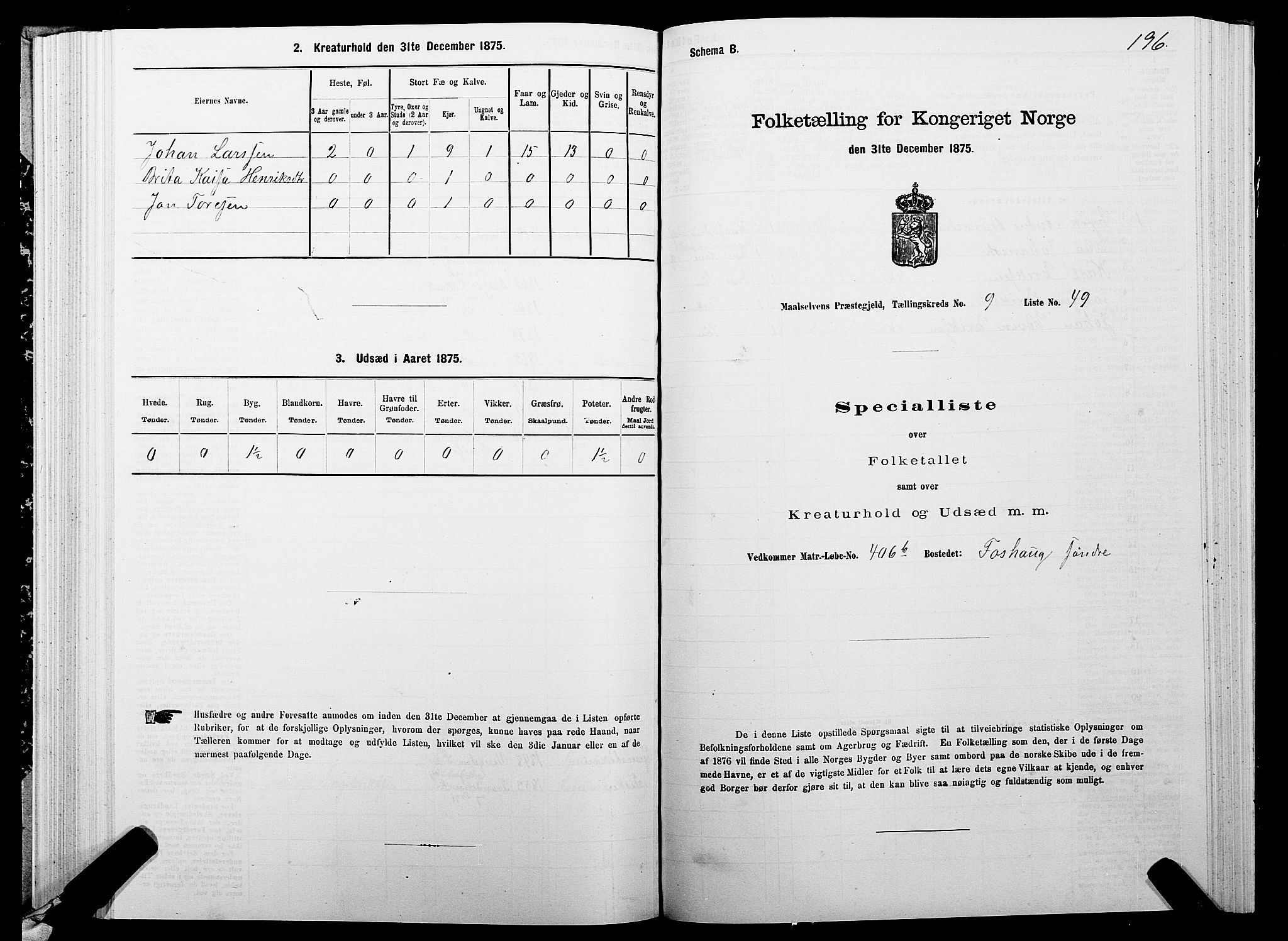 SATØ, 1875 census for 1924P Målselv, 1875, p. 4196