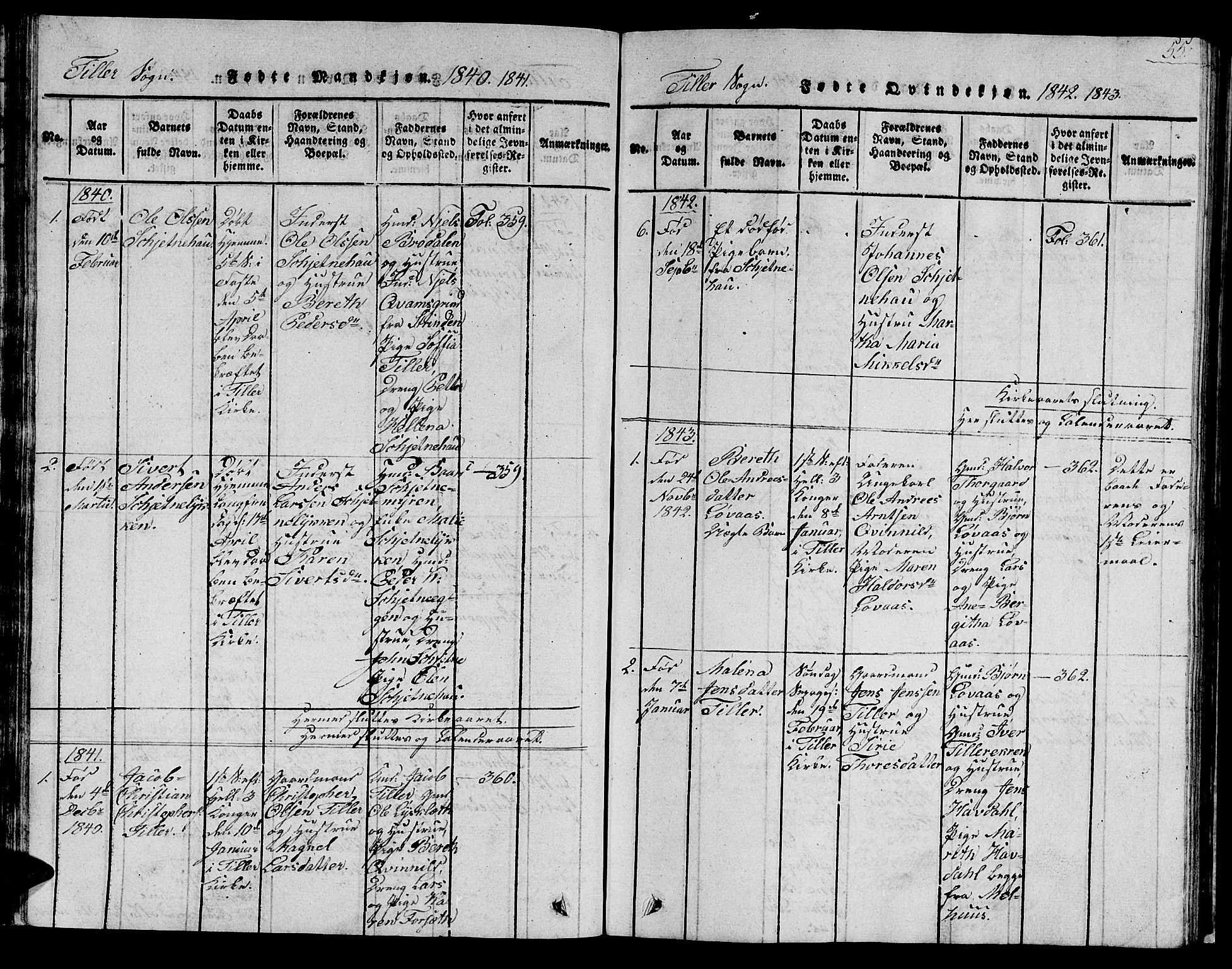 Ministerialprotokoller, klokkerbøker og fødselsregistre - Sør-Trøndelag, SAT/A-1456/621/L0458: Parish register (copy) no. 621C01, 1816-1865, p. 55