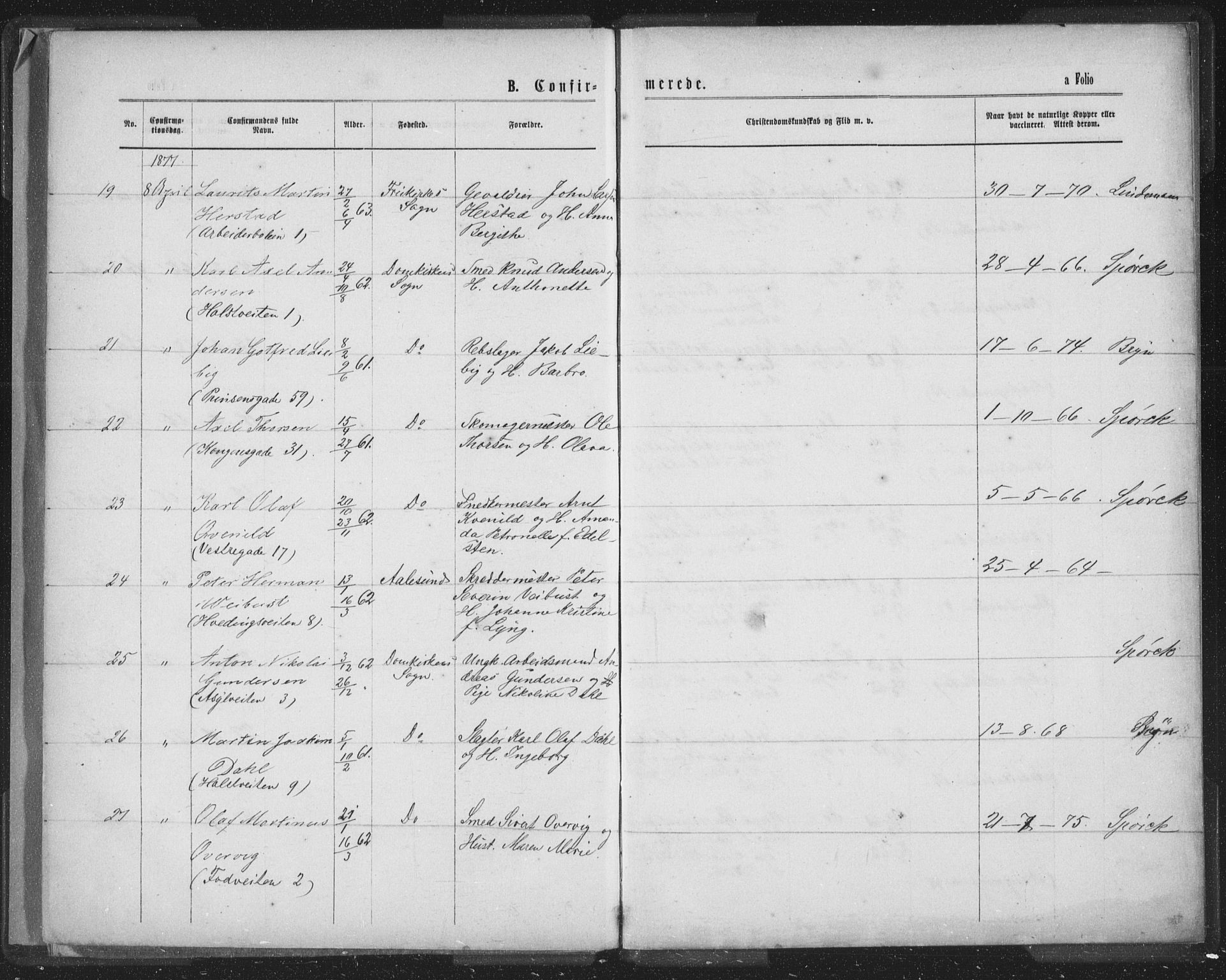 Ministerialprotokoller, klokkerbøker og fødselsregistre - Sør-Trøndelag, AV/SAT-A-1456/601/L0090: Parish register (copy) no. 601C08, 1877-1878