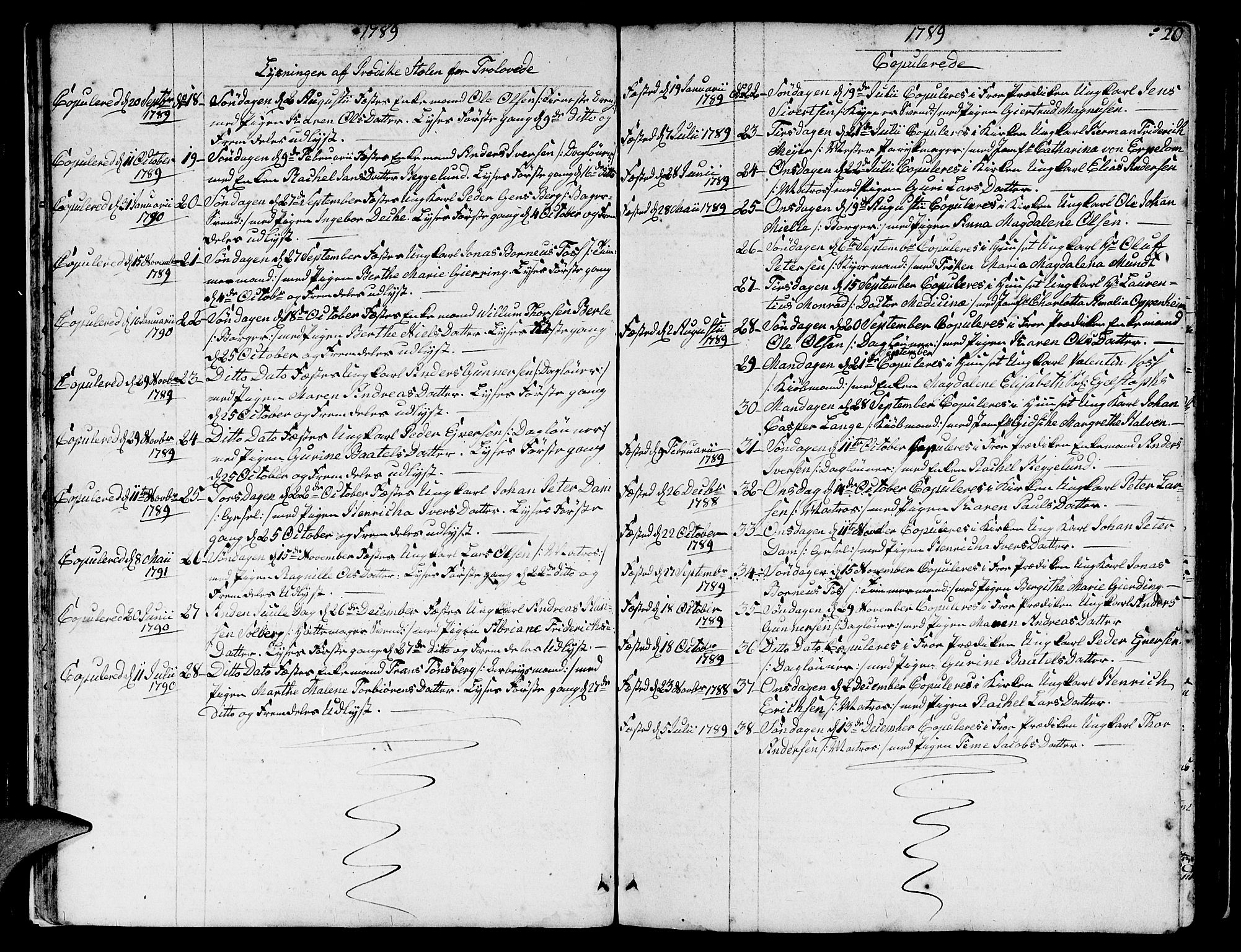 Nykirken Sokneprestembete, SAB/A-77101/H/Hab: Parish register (copy) no. A 2, 1782-1847, p. 20