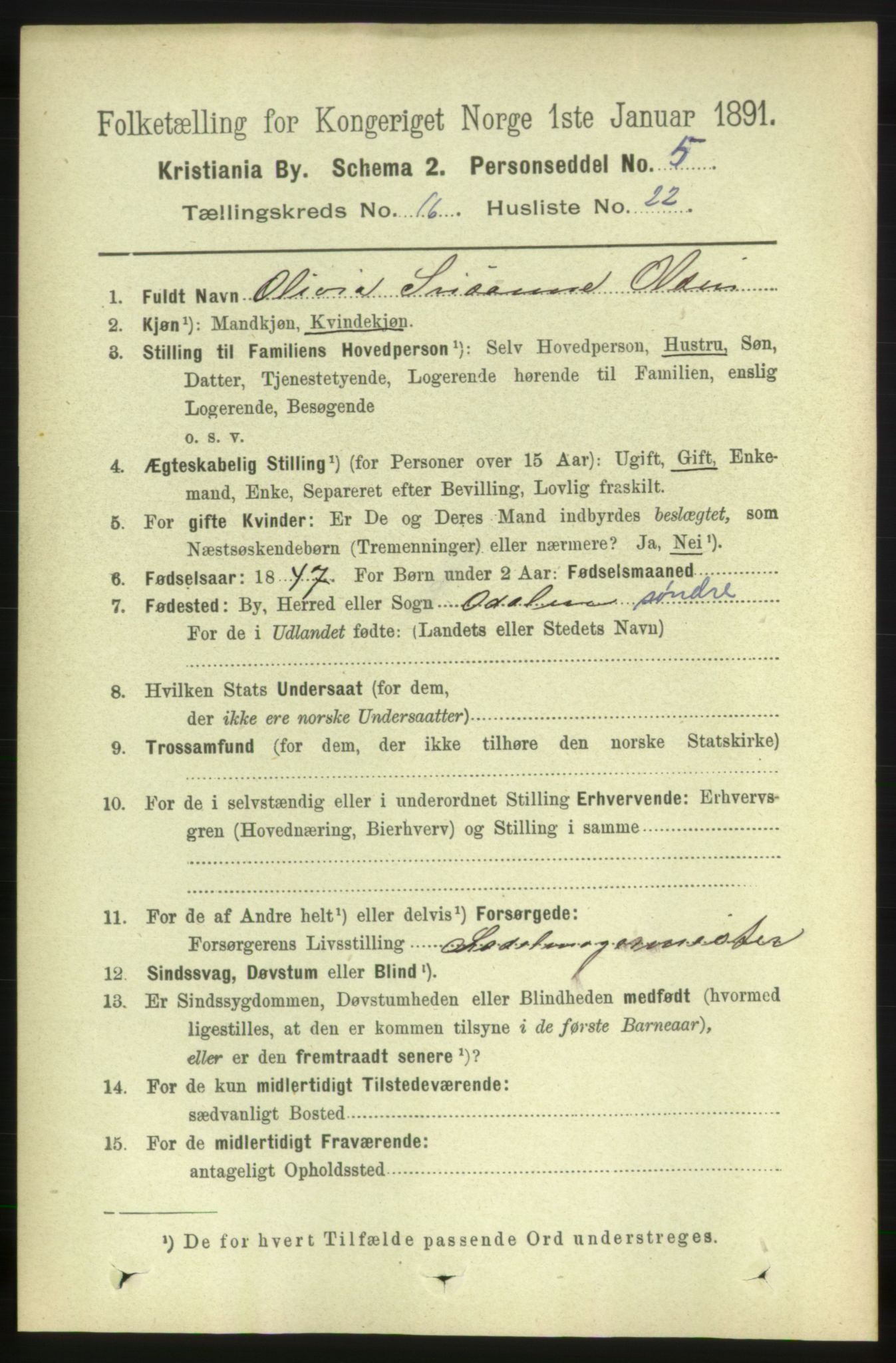 RA, 1891 census for 0301 Kristiania, 1891, p. 7683