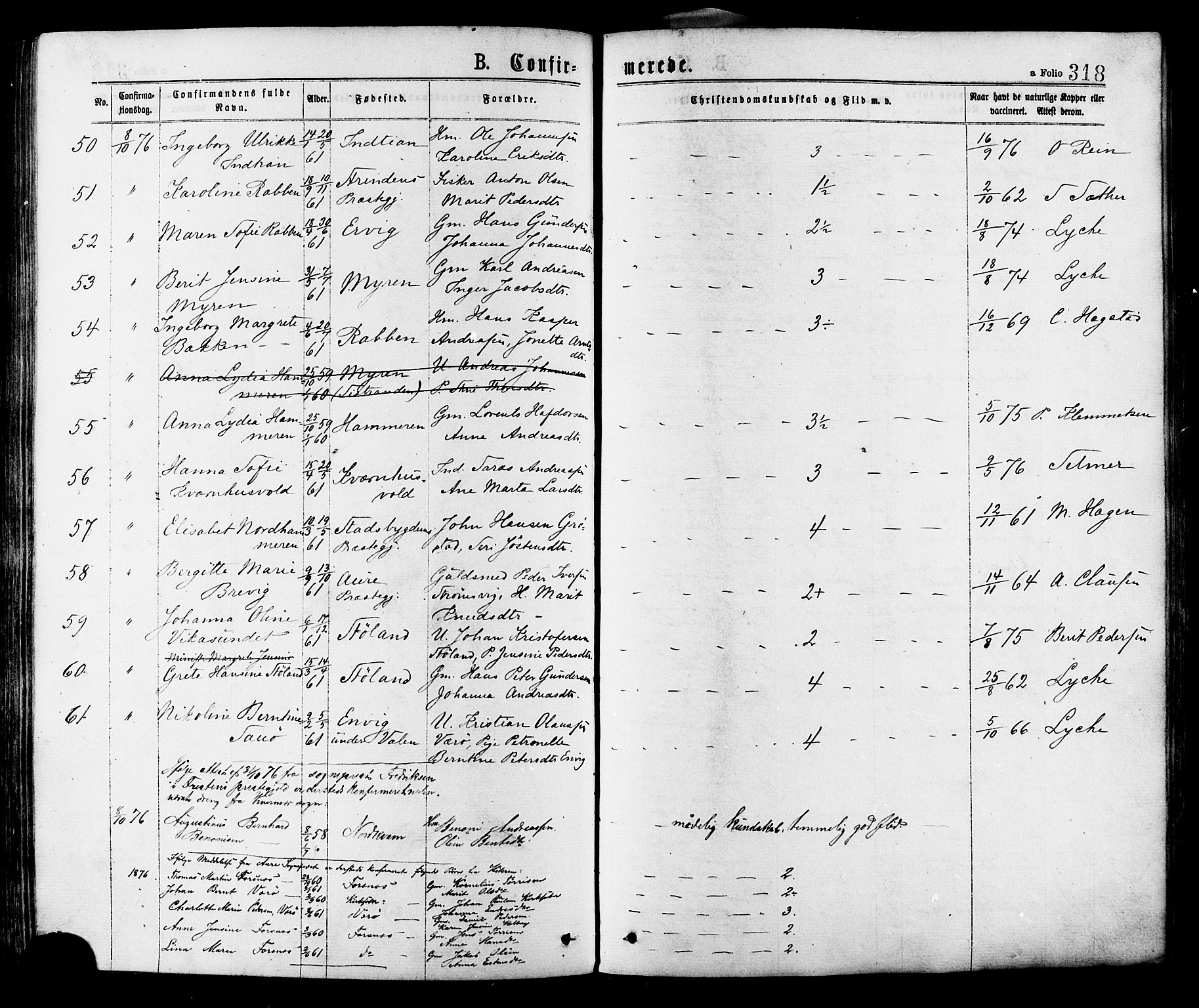 Ministerialprotokoller, klokkerbøker og fødselsregistre - Sør-Trøndelag, SAT/A-1456/634/L0532: Parish register (official) no. 634A08, 1871-1881, p. 318
