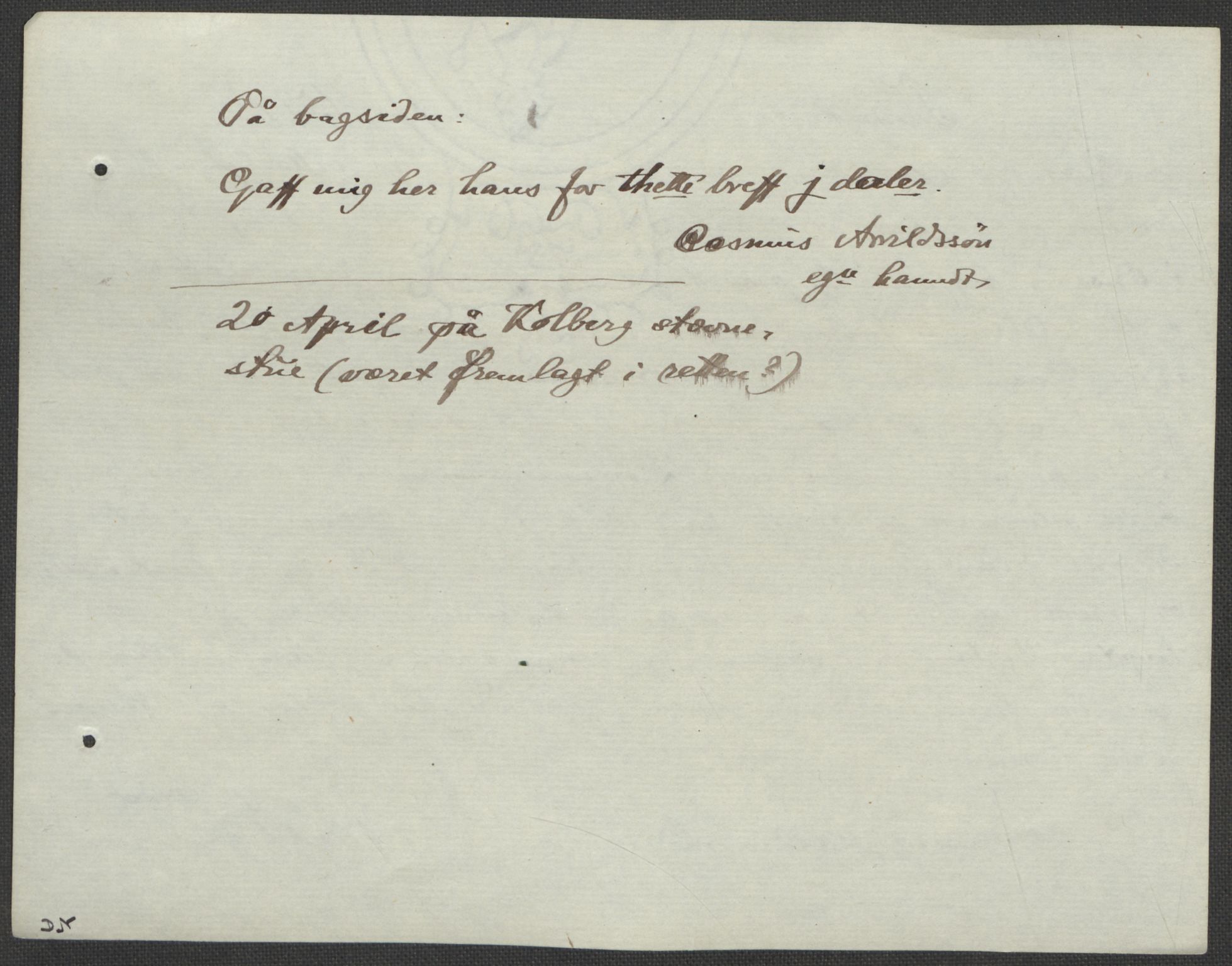 Riksarkivets diplomsamling, AV/RA-EA-5965/F15/L0003: Prestearkiv - Østfold, 1594-1700, p. 10