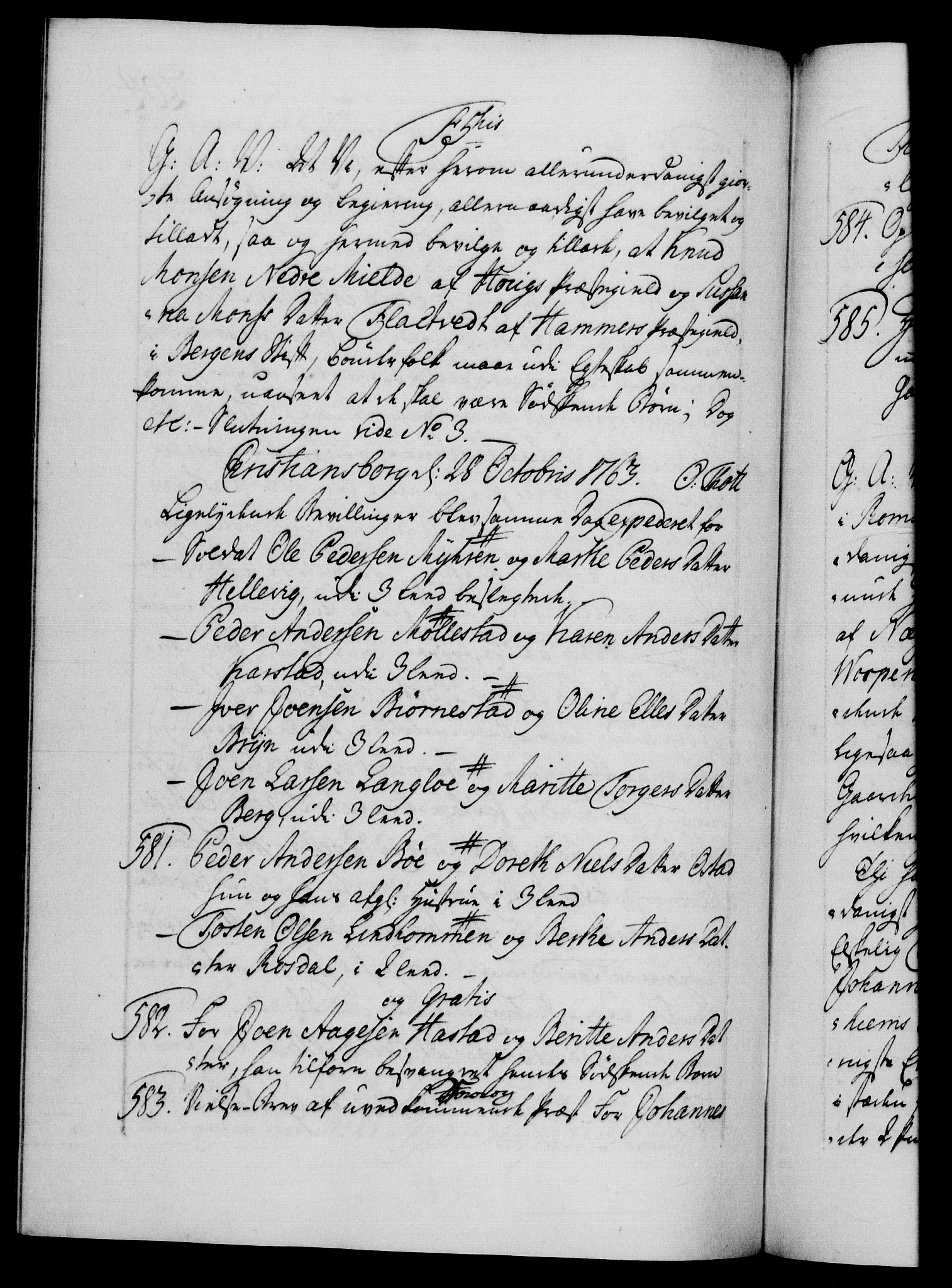 Danske Kanselli 1572-1799, RA/EA-3023/F/Fc/Fca/Fcaa/L0042: Norske registre, 1763-1766, p. 204b