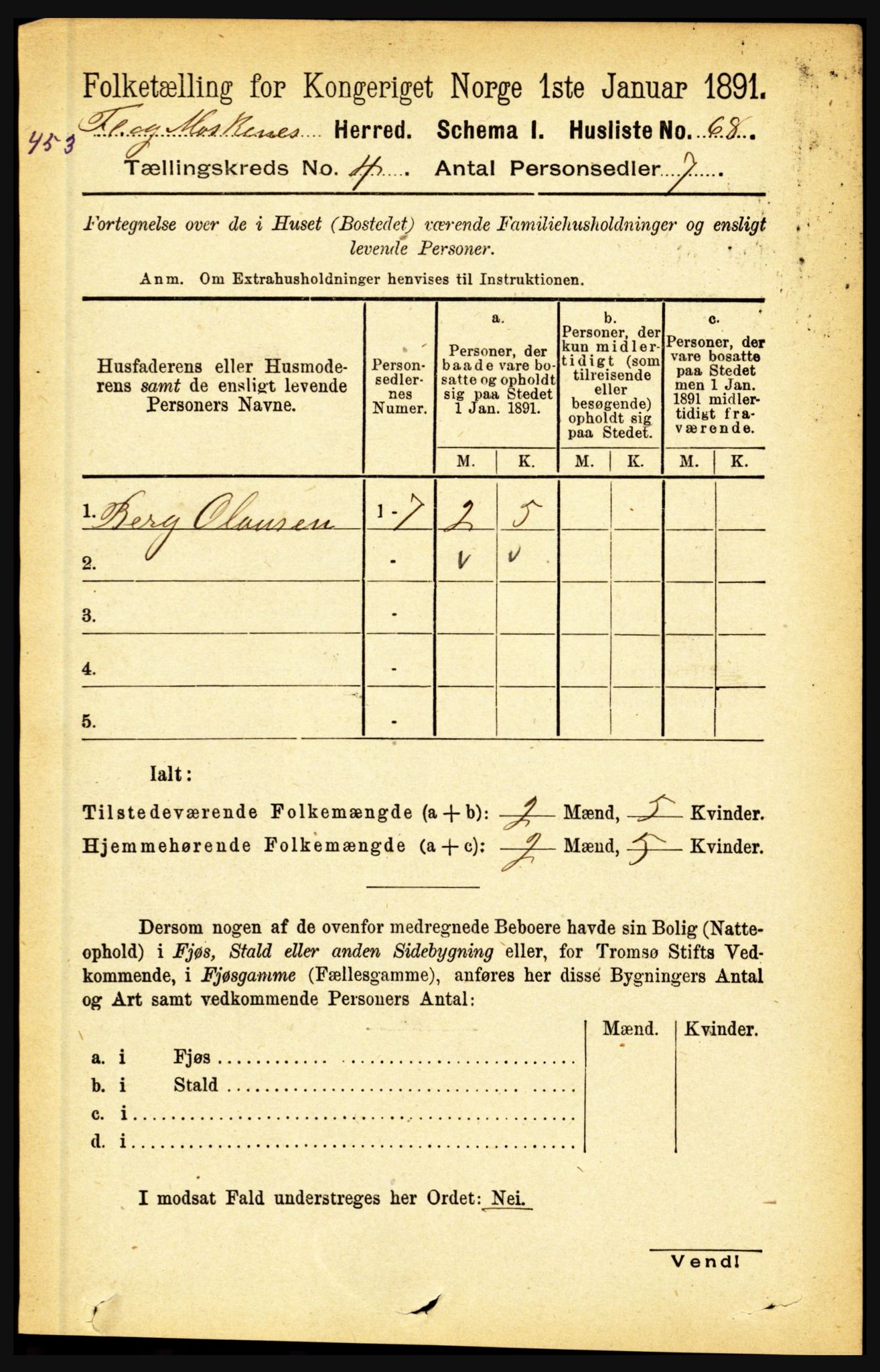 RA, 1891 census for 1859 Flakstad, 1891, p. 1852