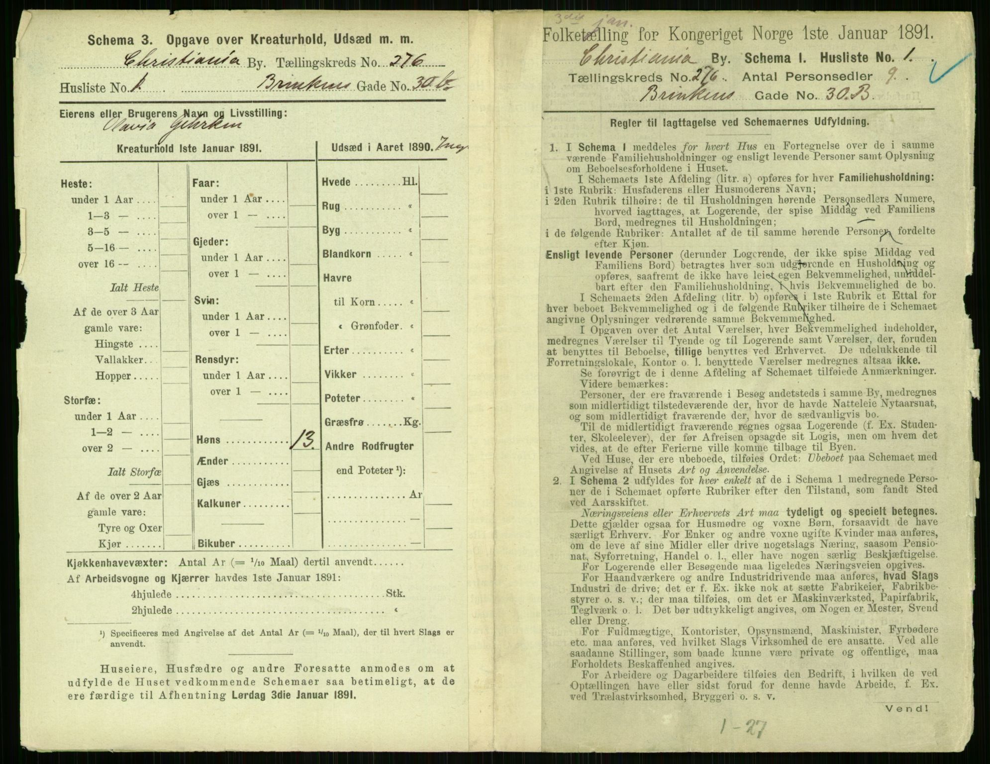 RA, 1891 census for 0301 Kristiania, 1891, p. 167442