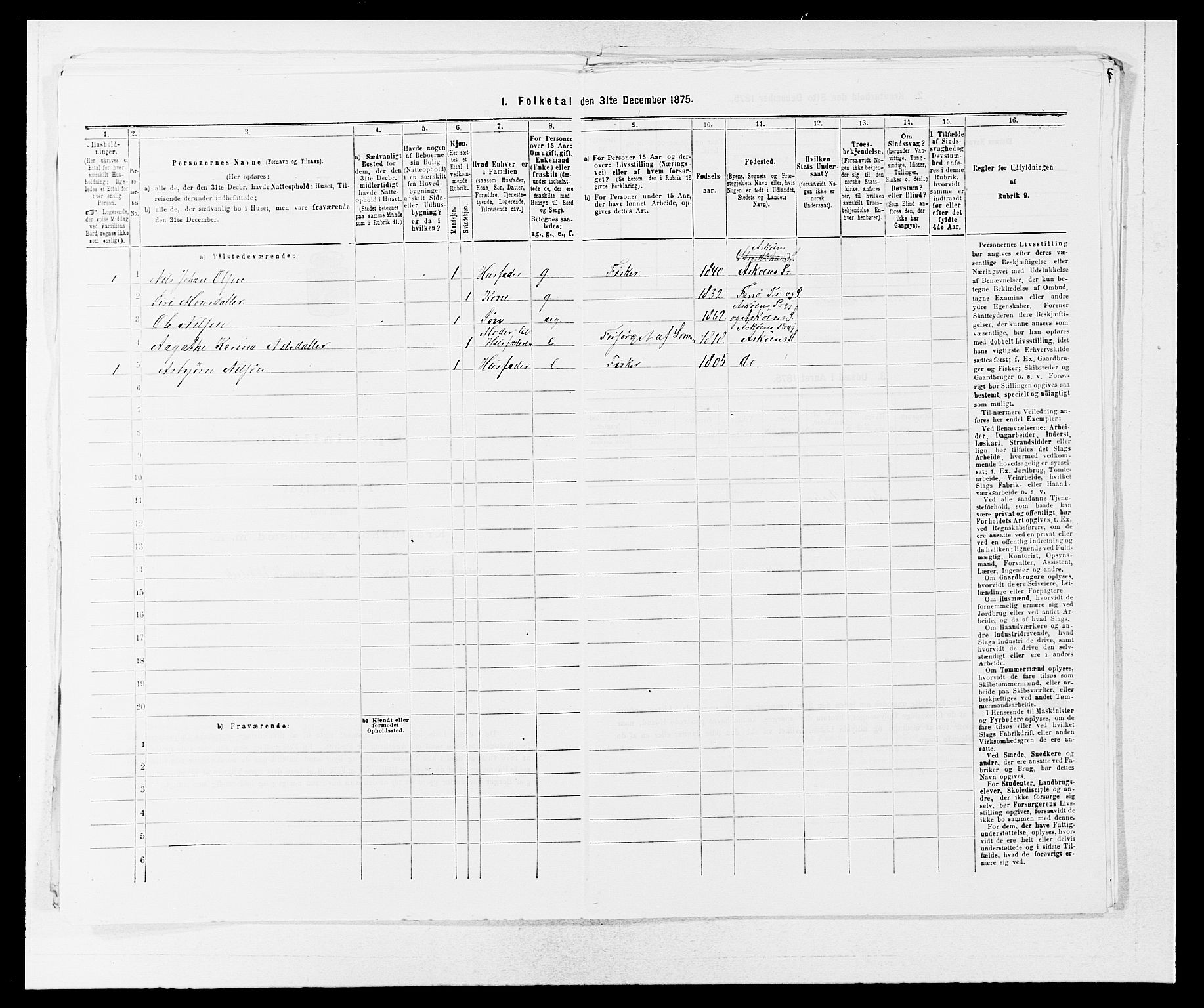 SAB, 1875 census for 1247P Askøy, 1875, p. 1157