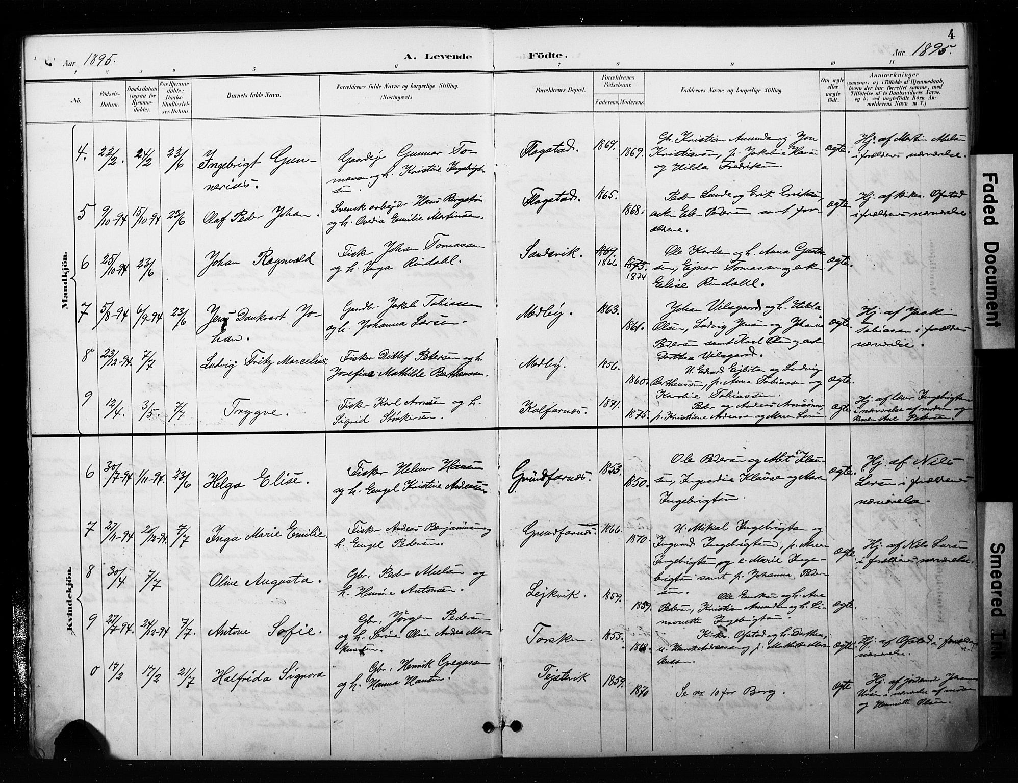 Berg sokneprestkontor, SATØ/S-1318/G/Ga/Gaa/L0006kirke: Parish register (official) no. 6, 1894-1904, p. 4