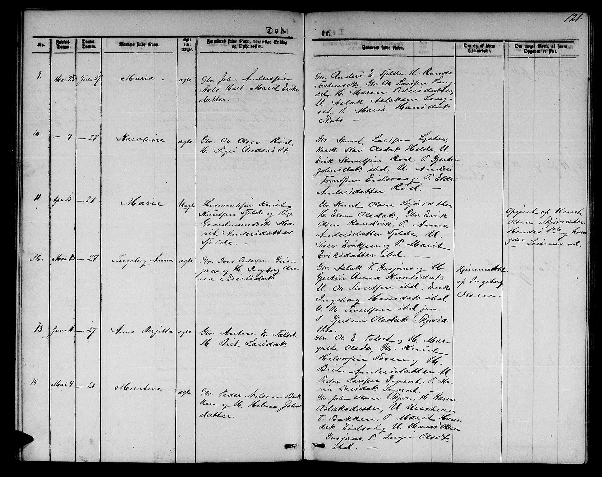 Ministerialprotokoller, klokkerbøker og fødselsregistre - Møre og Romsdal, AV/SAT-A-1454/551/L0630: Parish register (copy) no. 551C02, 1867-1885, p. 121