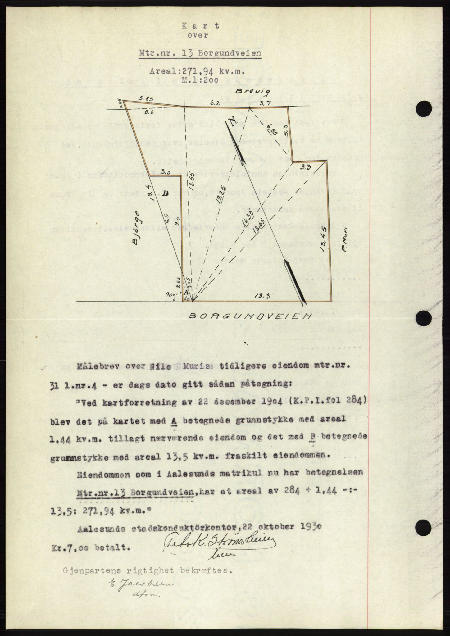 Ålesund byfogd, AV/SAT-A-4384: Mortgage book no. 26, 1930-1930, Deed date: 18.11.1930