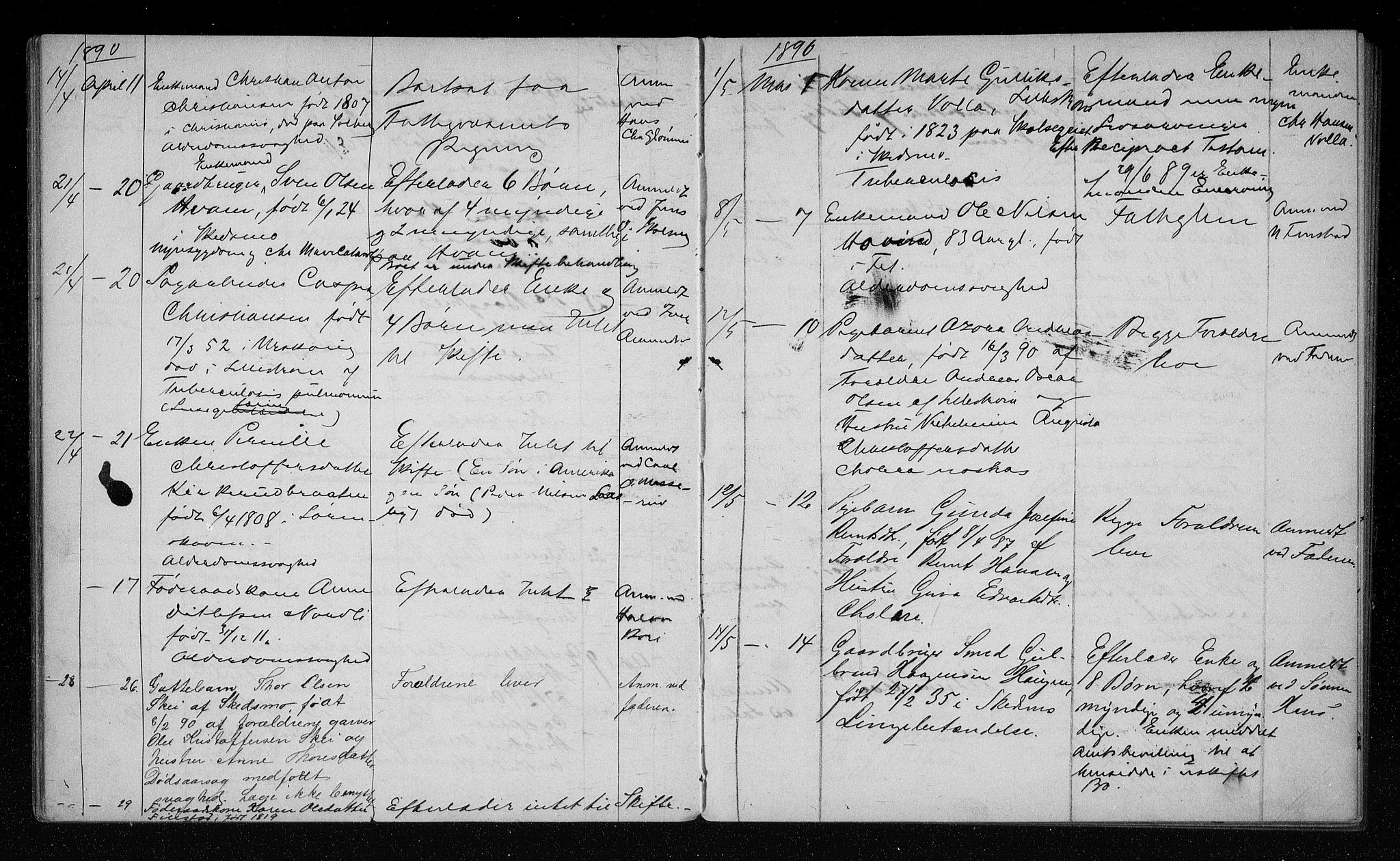 Skedsmo lensmannskontor, AV/SAO-A-10089/H/Hb/L0002: Dødsfallsprotokoll, 1888-1895