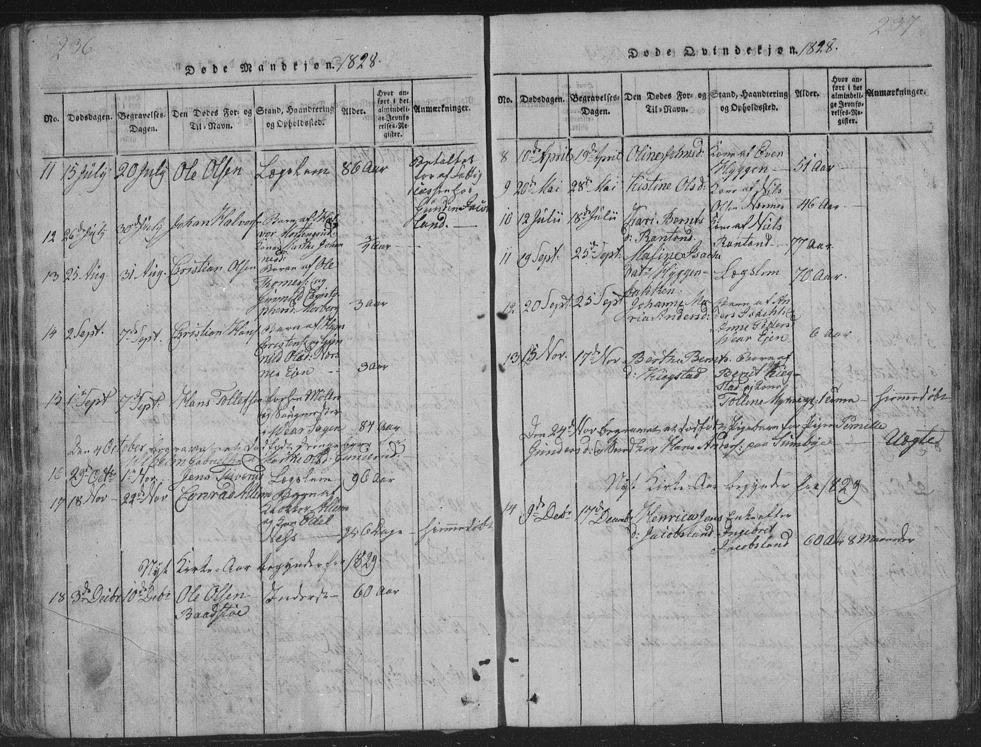 Røyken kirkebøker, AV/SAKO-A-241/G/Ga/L0003: Parish register (copy) no. 3, 1814-1856, p. 236-237