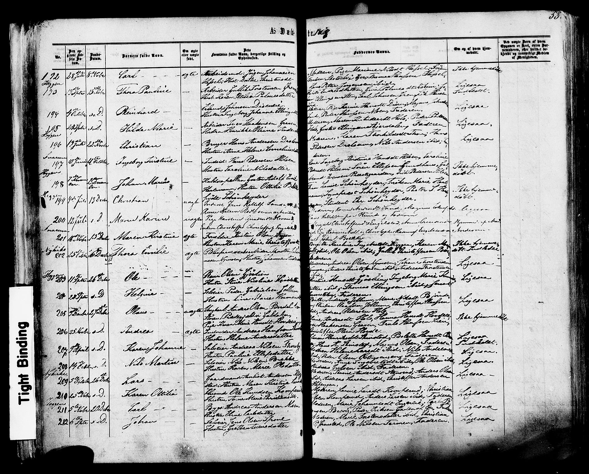 Modum kirkebøker, SAKO/A-234/F/Fa/L0010: Parish register (official) no. 10, 1865-1876, p. 53