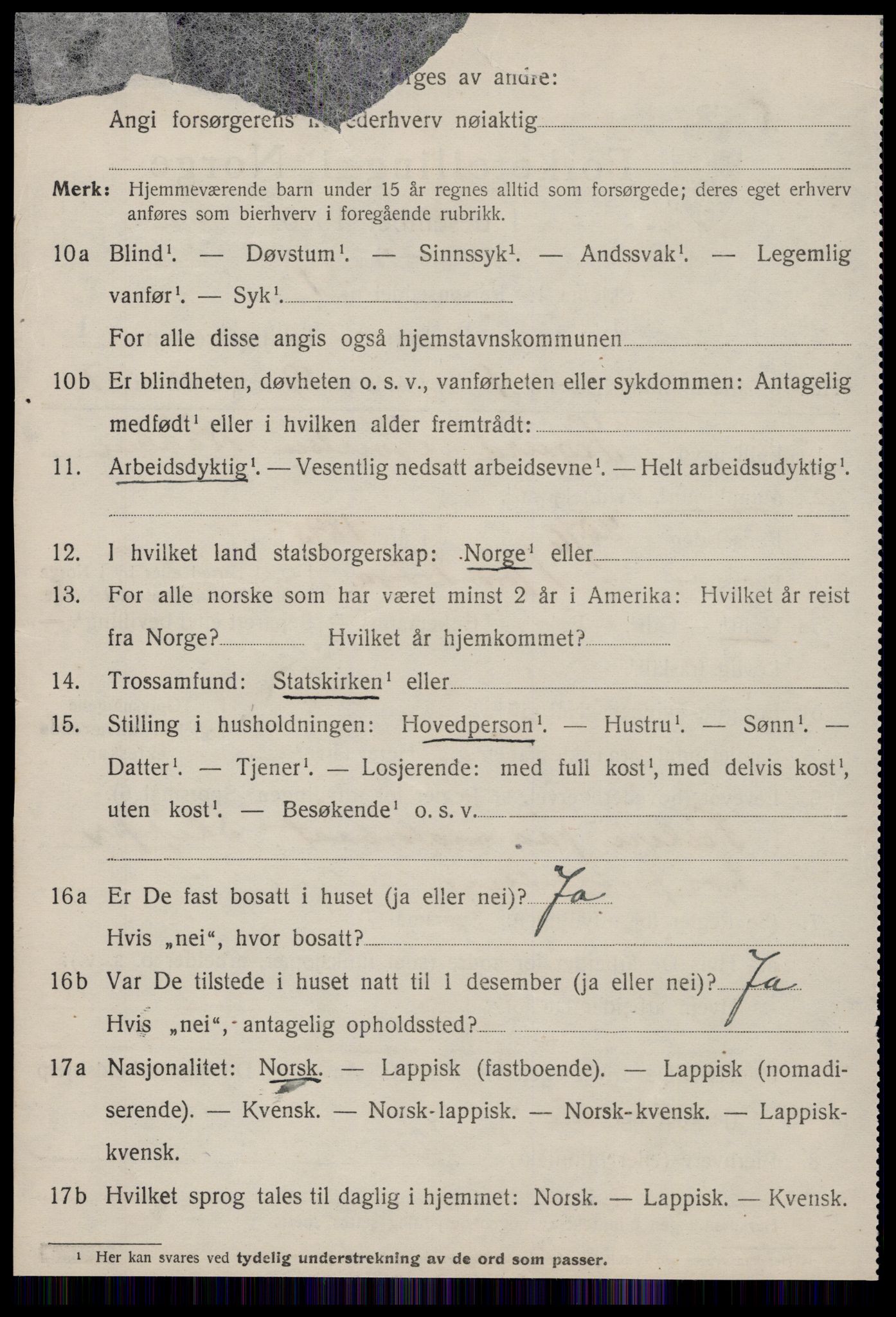 SAT, 1920 census for Nord-Frøya, 1920, p. 1406