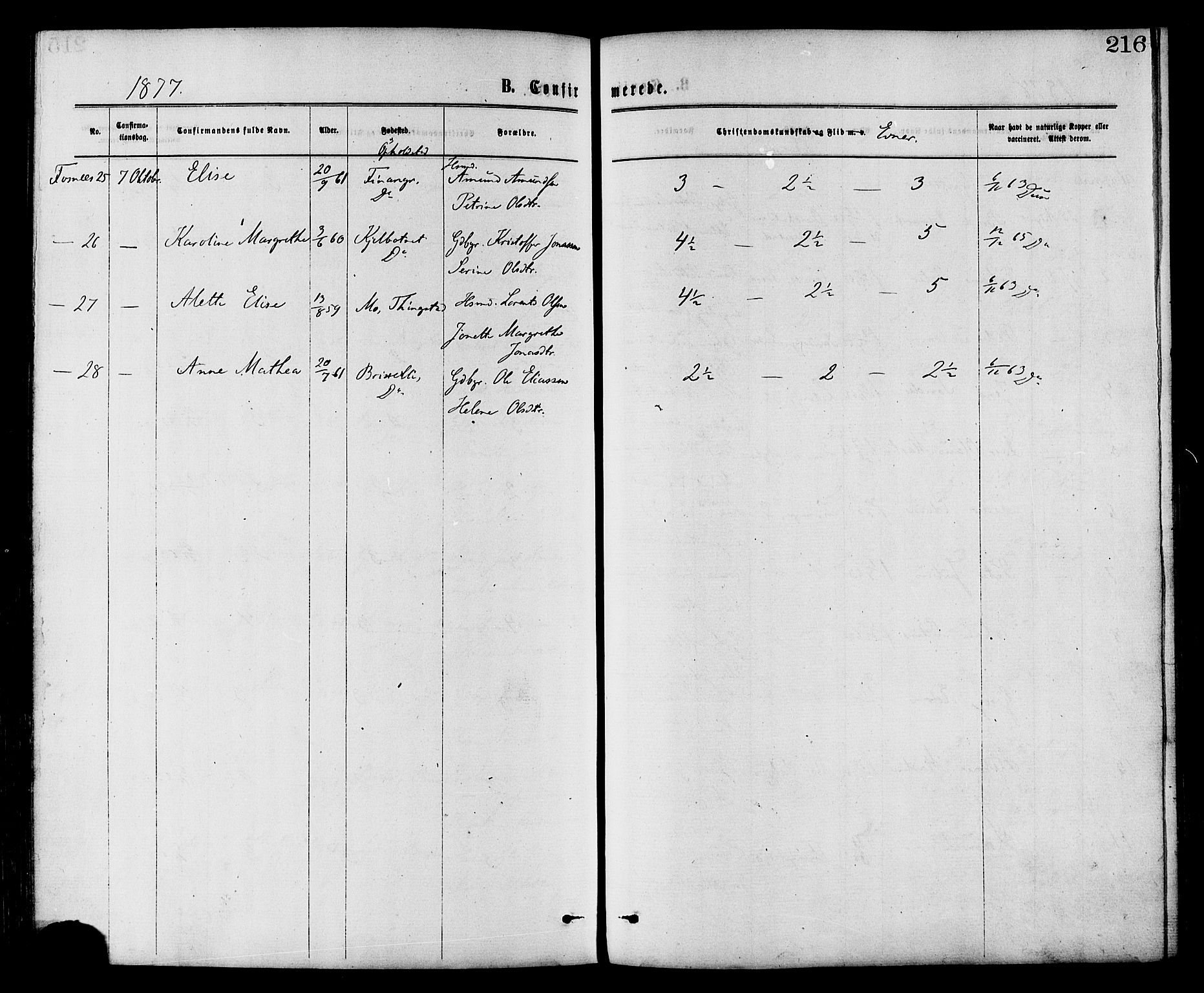 Ministerialprotokoller, klokkerbøker og fødselsregistre - Nord-Trøndelag, SAT/A-1458/773/L0616: Parish register (official) no. 773A07, 1870-1887, p. 216