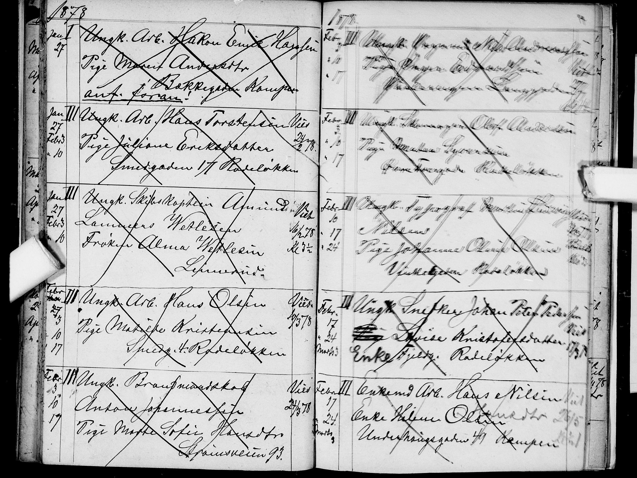 Østre Aker prestekontor Kirkebøker, AV/SAO-A-10840/H/Ha/L0003: Banns register no. I 3, 1873-1878