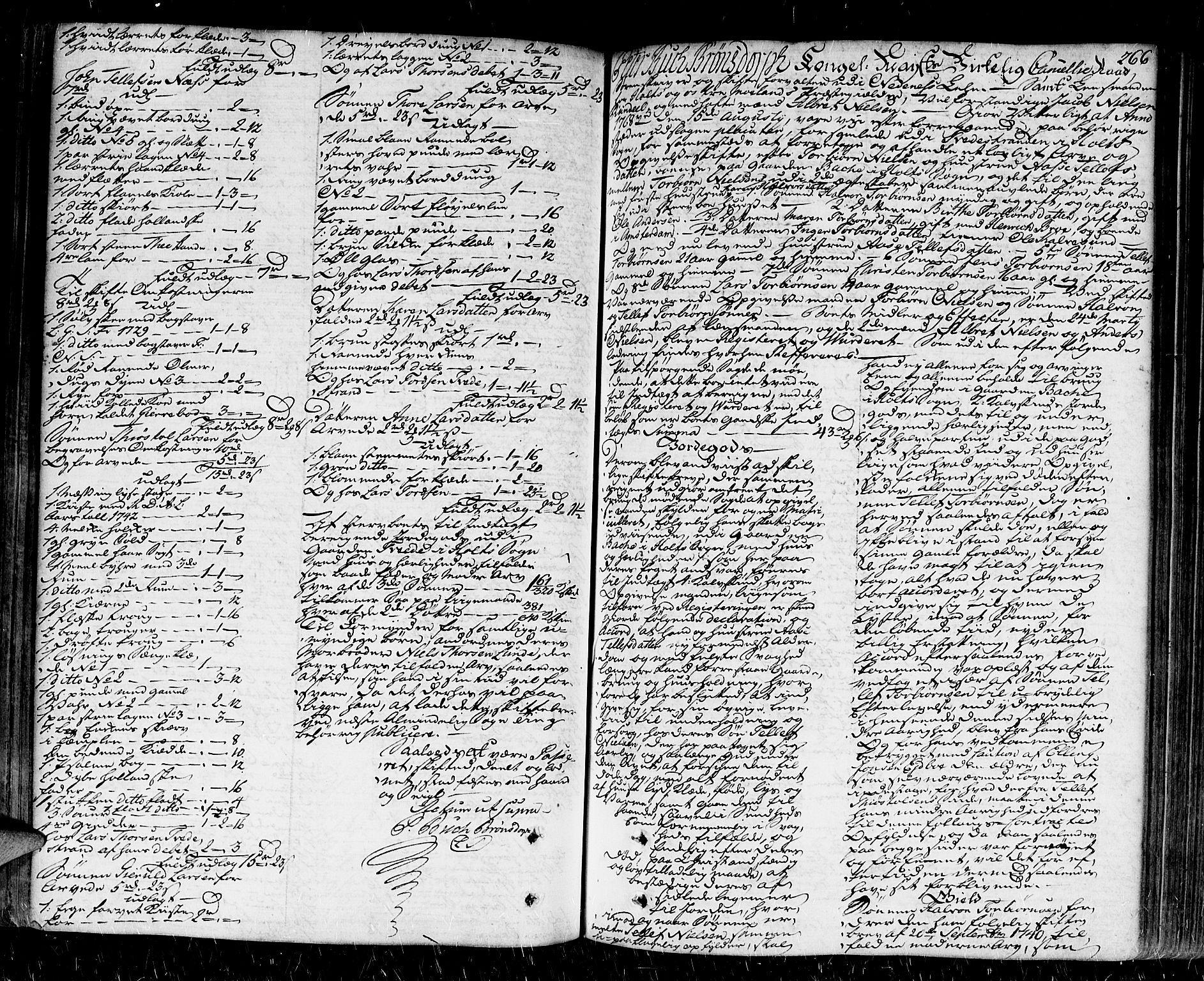 Nedenes sorenskriveri før 1824, SAK/1221-0007/H/Hc/L0033: Skifteprotokoll med register nr 22a, 1767-1772, p. 265b-266a