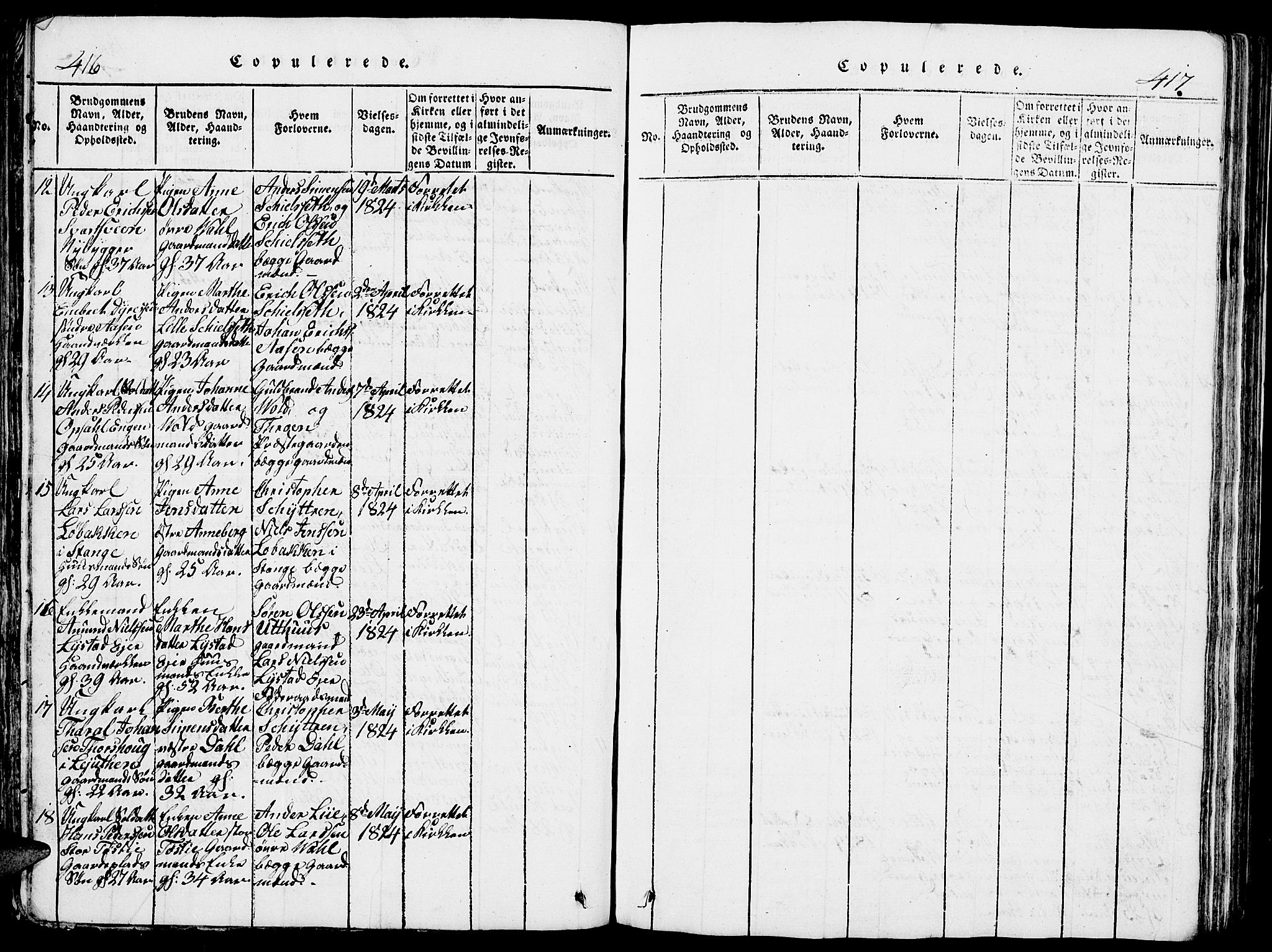 Romedal prestekontor, AV/SAH-PREST-004/L/L0005: Parish register (copy) no. 5, 1814-1829, p. 416-417