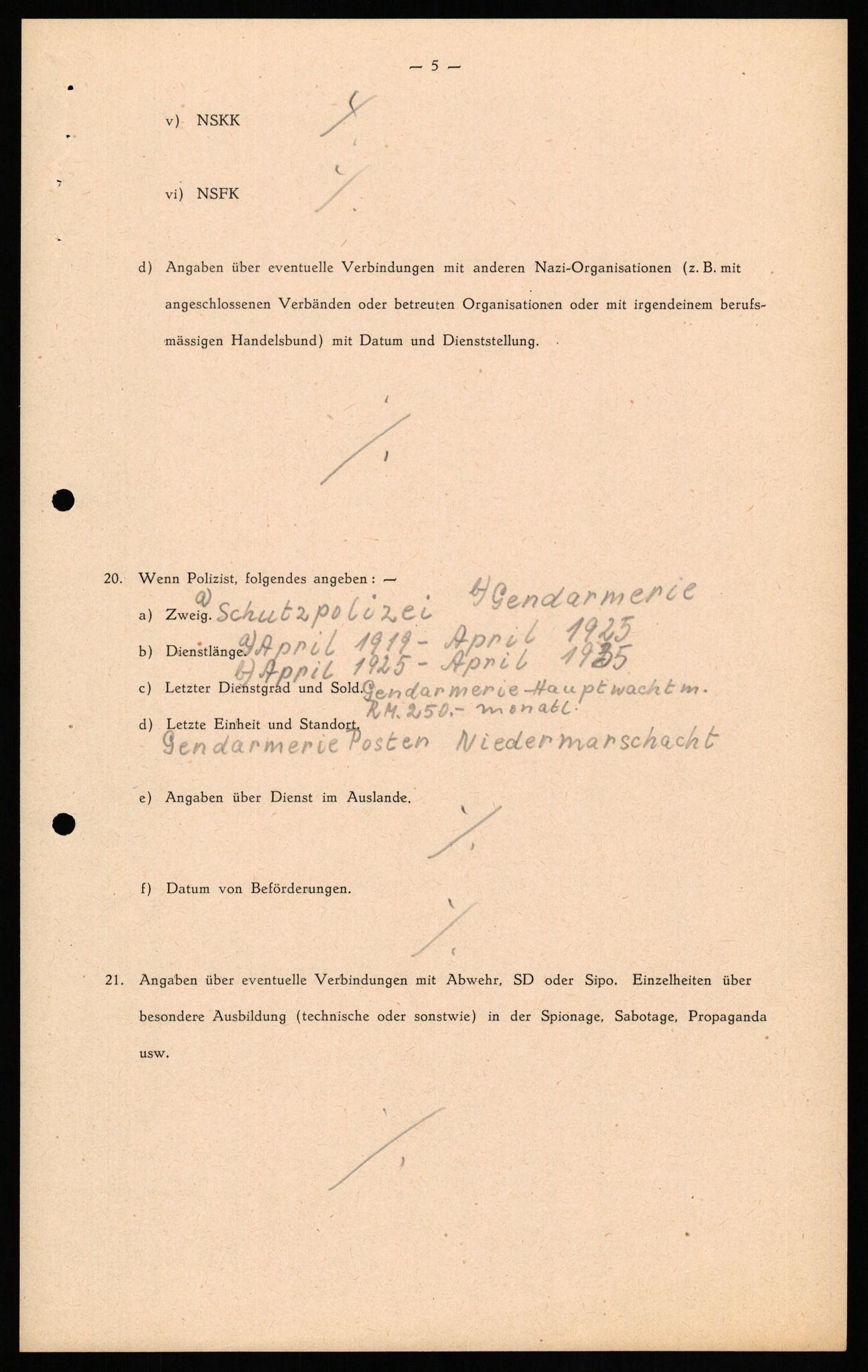 Forsvaret, Forsvarets overkommando II, AV/RA-RAFA-3915/D/Db/L0027: CI Questionaires. Tyske okkupasjonsstyrker i Norge. Tyskere., 1945-1946, p. 347