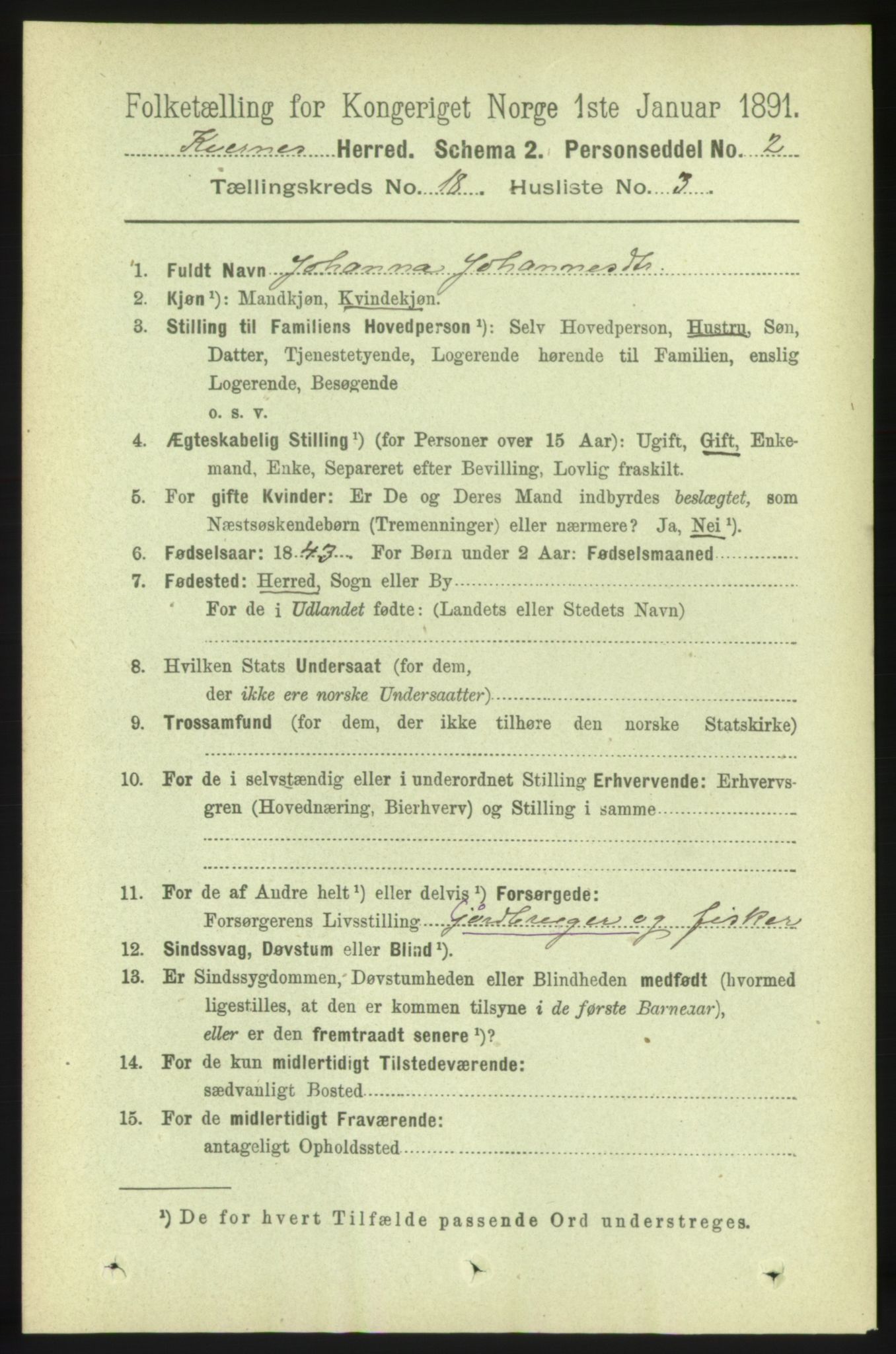 RA, 1891 census for 1553 Kvernes, 1891, p. 7766