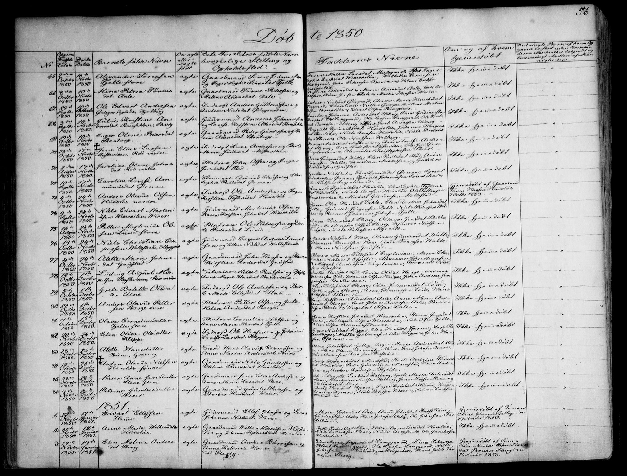 Onsøy prestekontor Kirkebøker, SAO/A-10914/F/Fa/L0003: Parish register (official) no. I 3, 1841-1860, p. 56