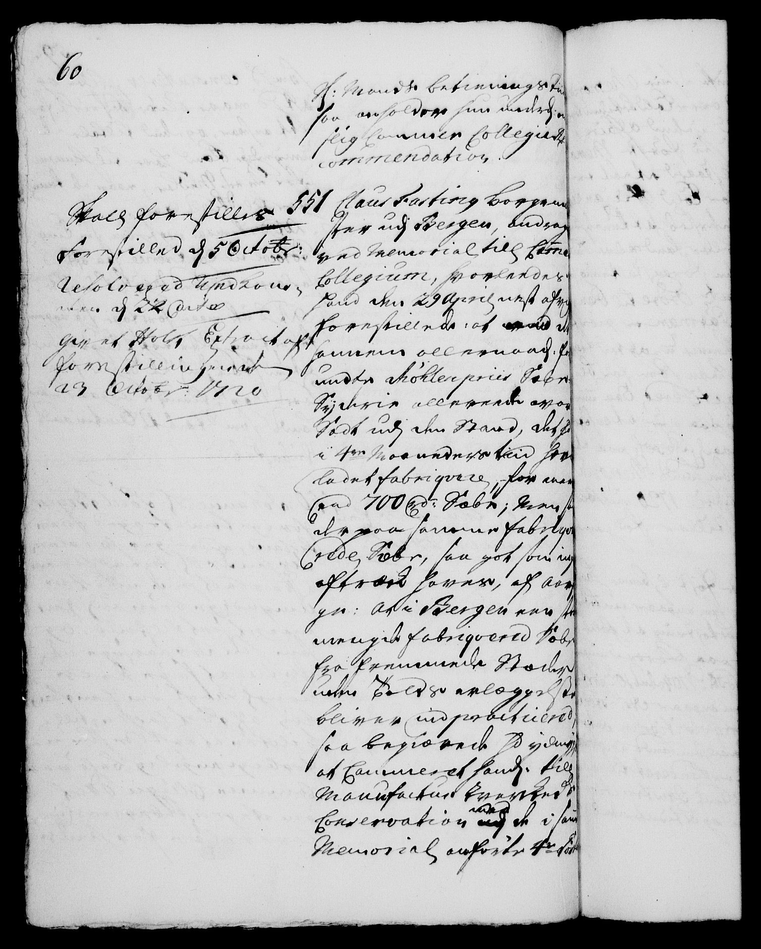 Rentekammeret, Kammerkanselliet, RA/EA-3111/G/Gh/Gha/L0002: Norsk ekstraktmemorialprotokoll, sak. 376-599 (merket RK 53.47), 1720, p. 60