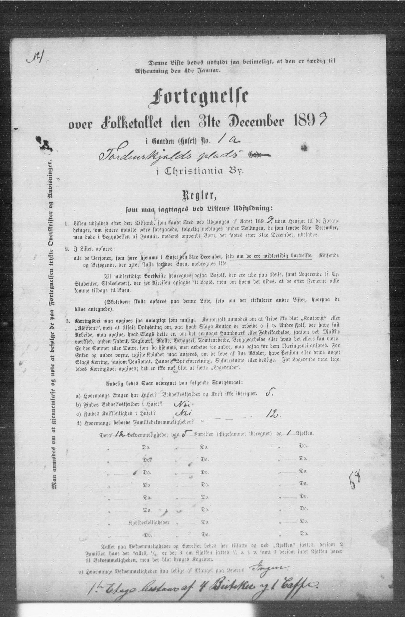 OBA, Municipal Census 1899 for Kristiania, 1899, p. 14764