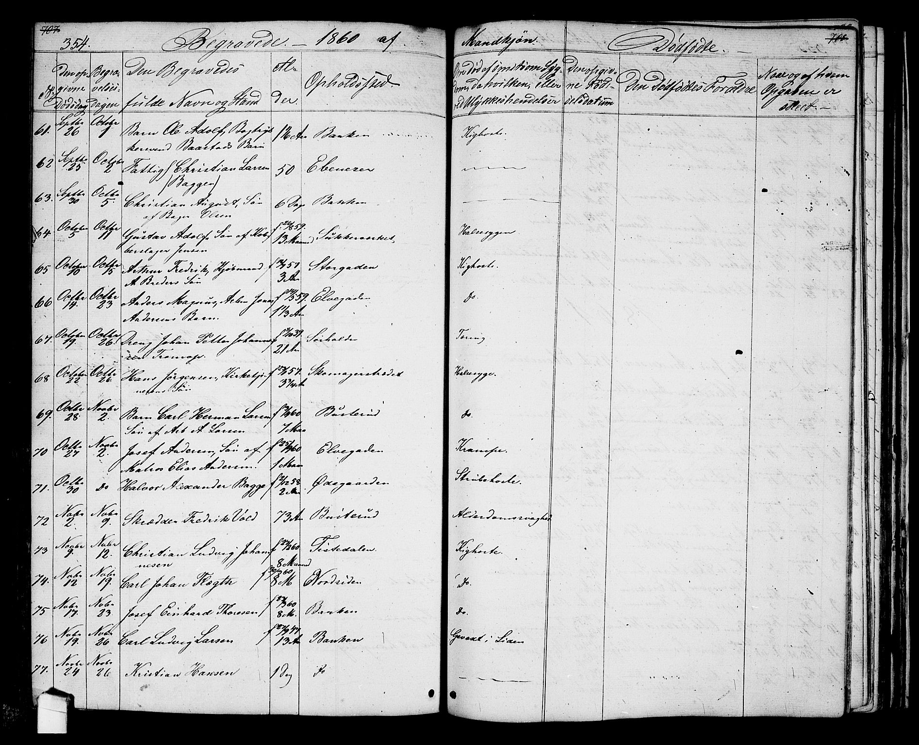 Halden prestekontor Kirkebøker, AV/SAO-A-10909/G/Ga/L0005a: Parish register (copy) no. 5A, 1855-1864, p. 354