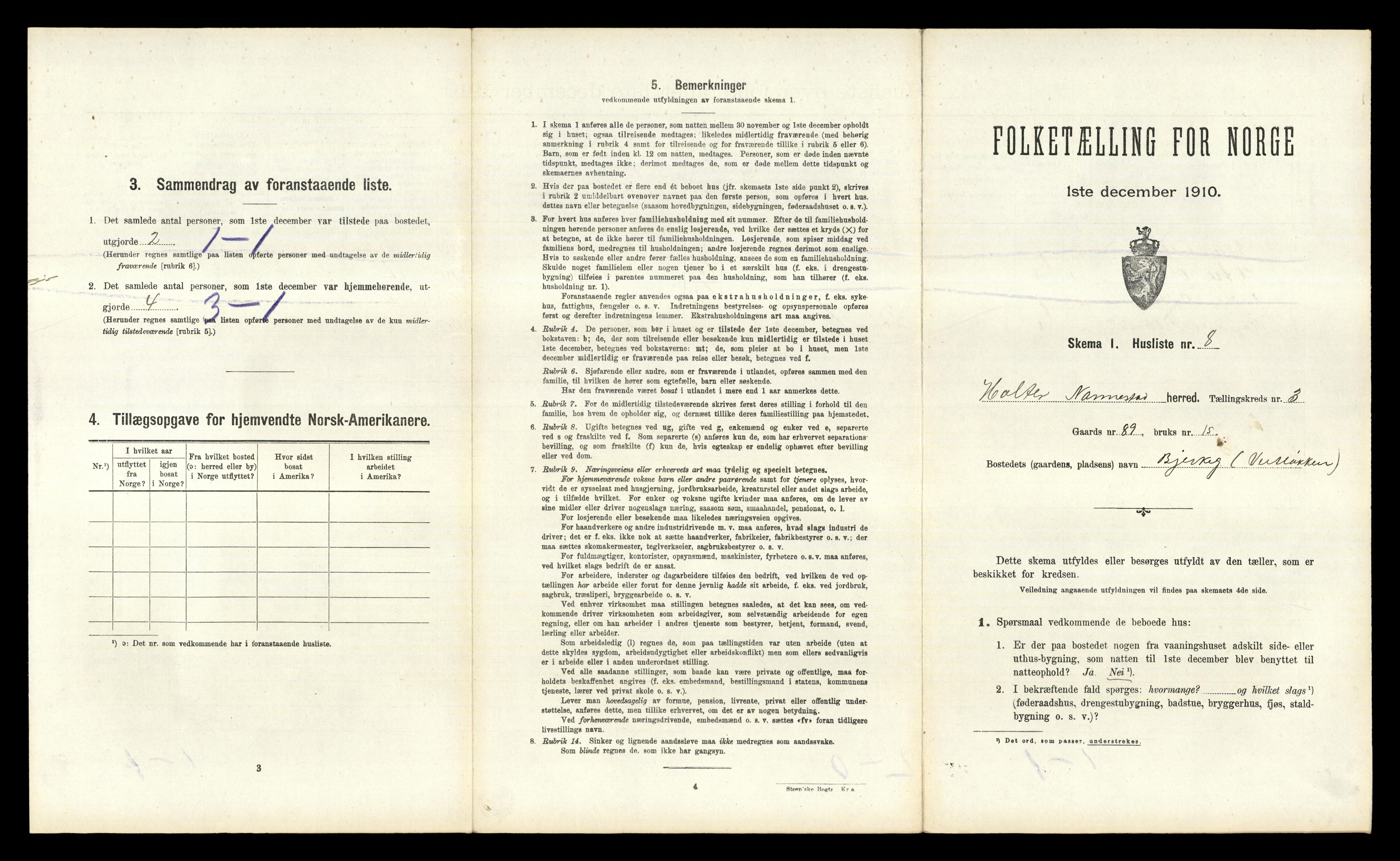 RA, 1910 census for Nannestad, 1910, p. 339